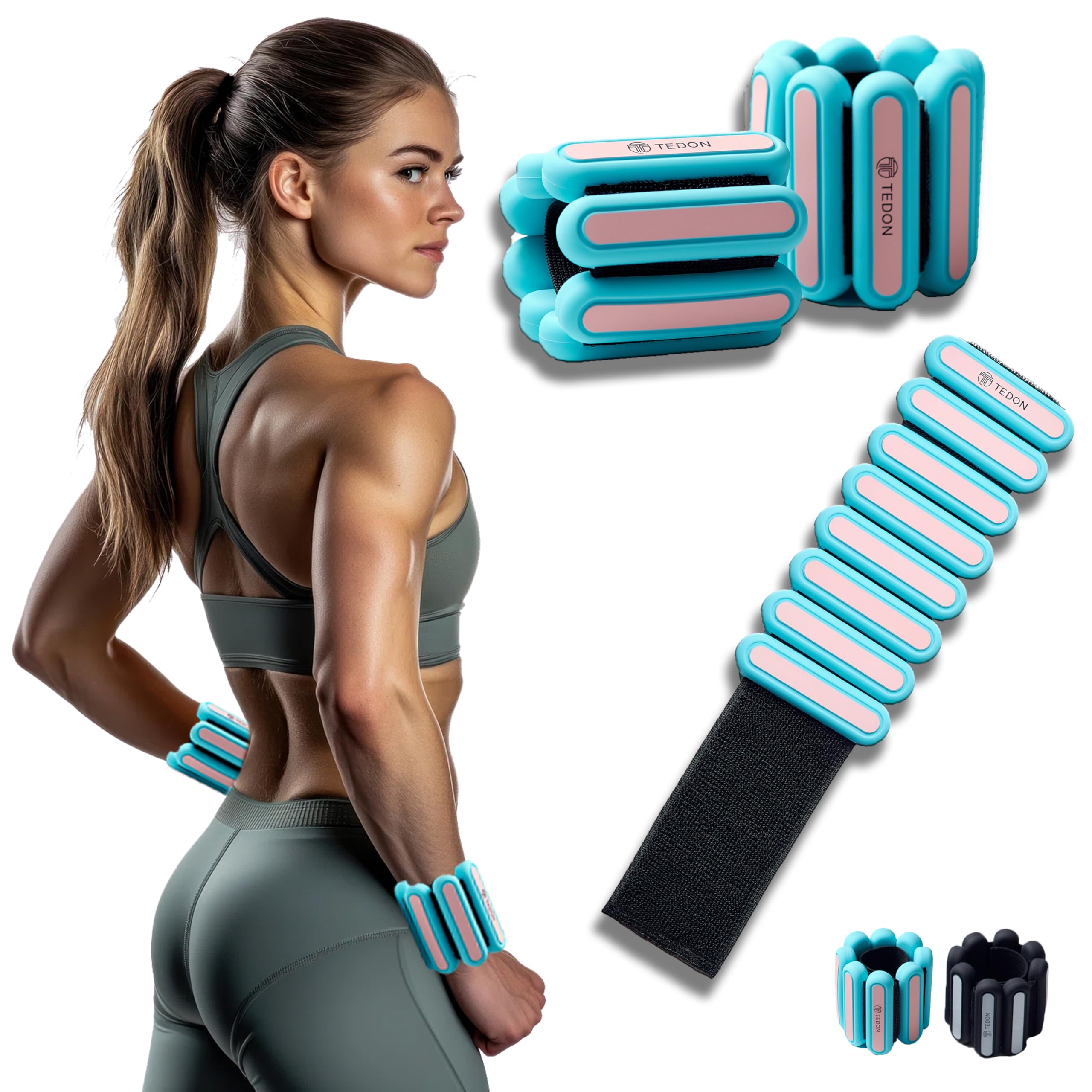 Tedon - Pesas para Muñecas y Tobillos - Juego de 2 (1LB