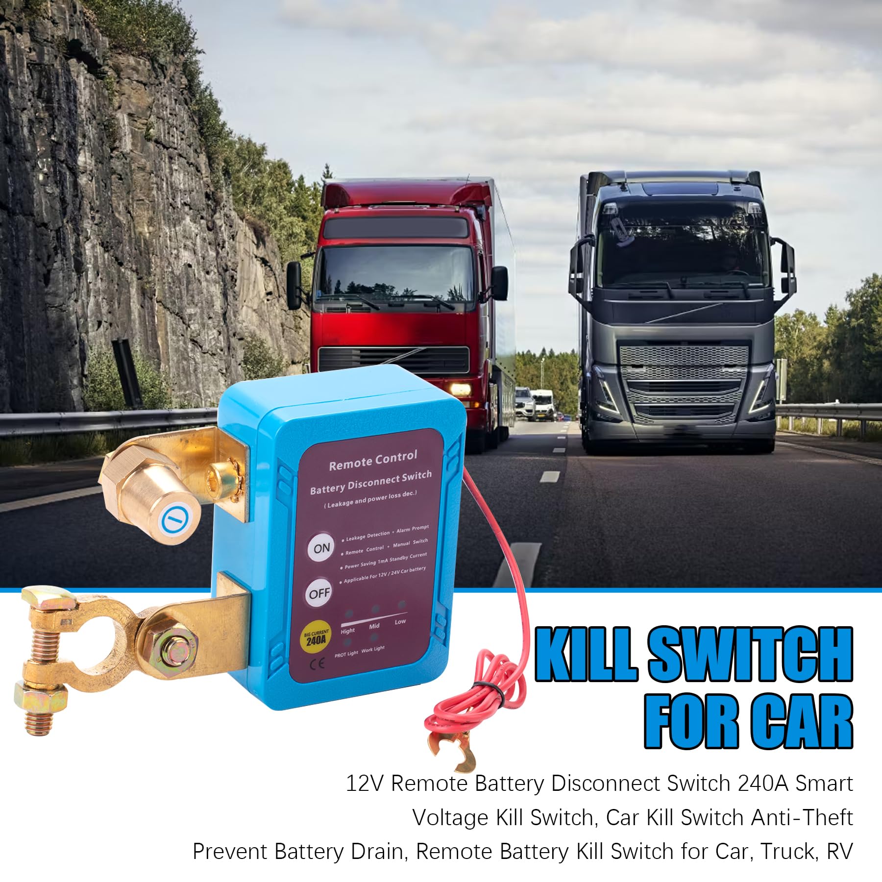 Interruptor de Apagado Remoto de Batería de 12V - - Imagen 6