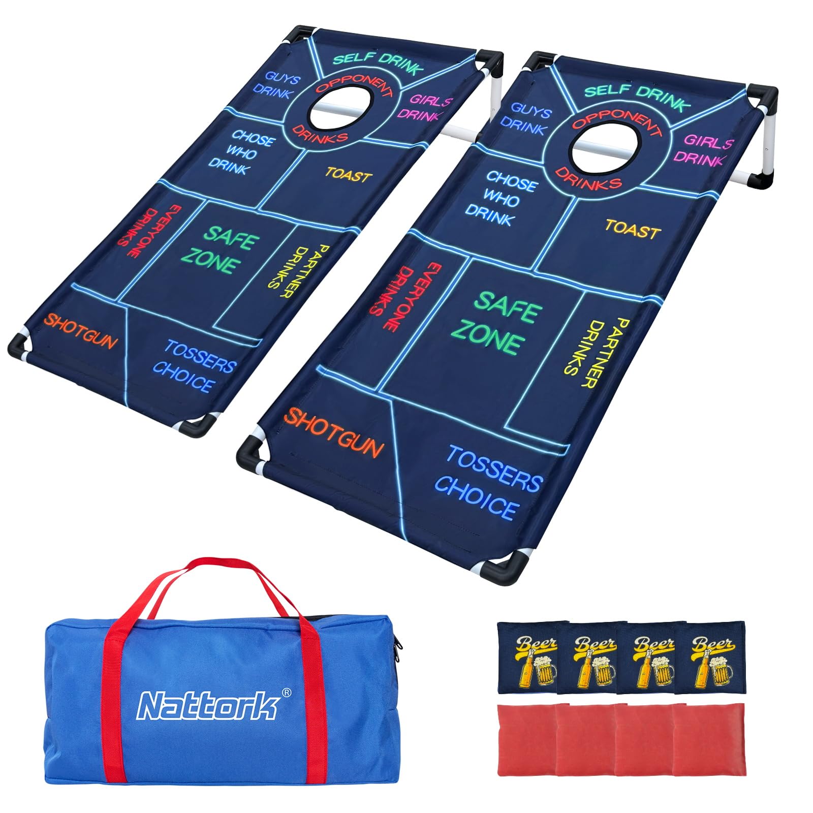 Juego de Cornhole Portátil - Set de Juego al Aire Libre con