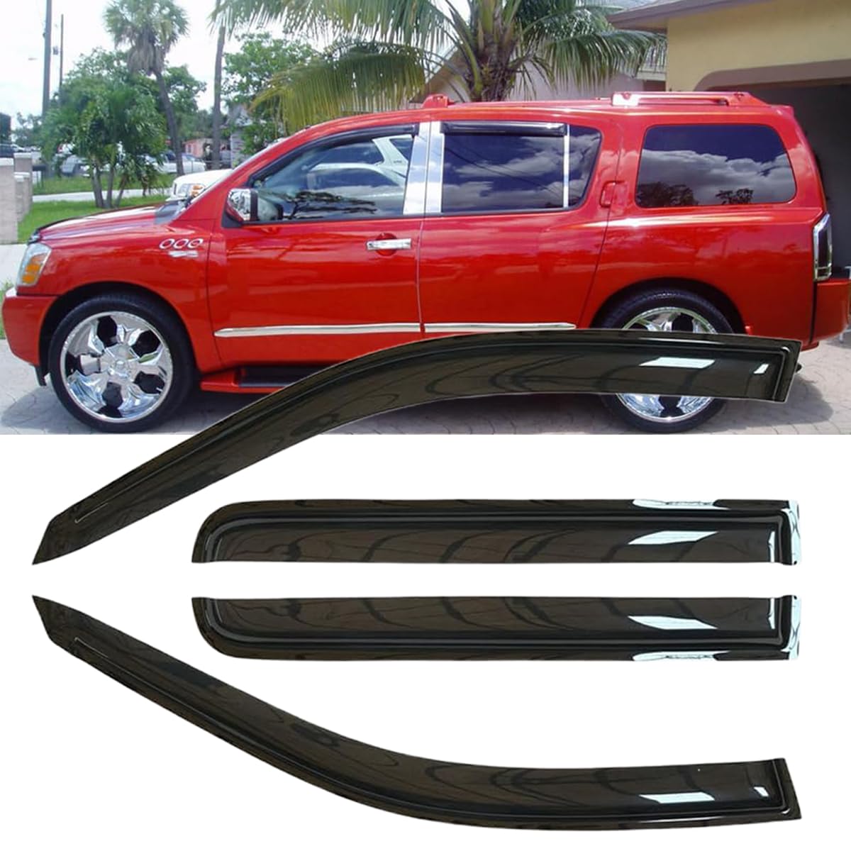 Conjunto Original de 4 deflectores de viento -Humo Oscuro