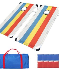 Juego de Cornhole portátil con marco de PVC, con 2 tableros