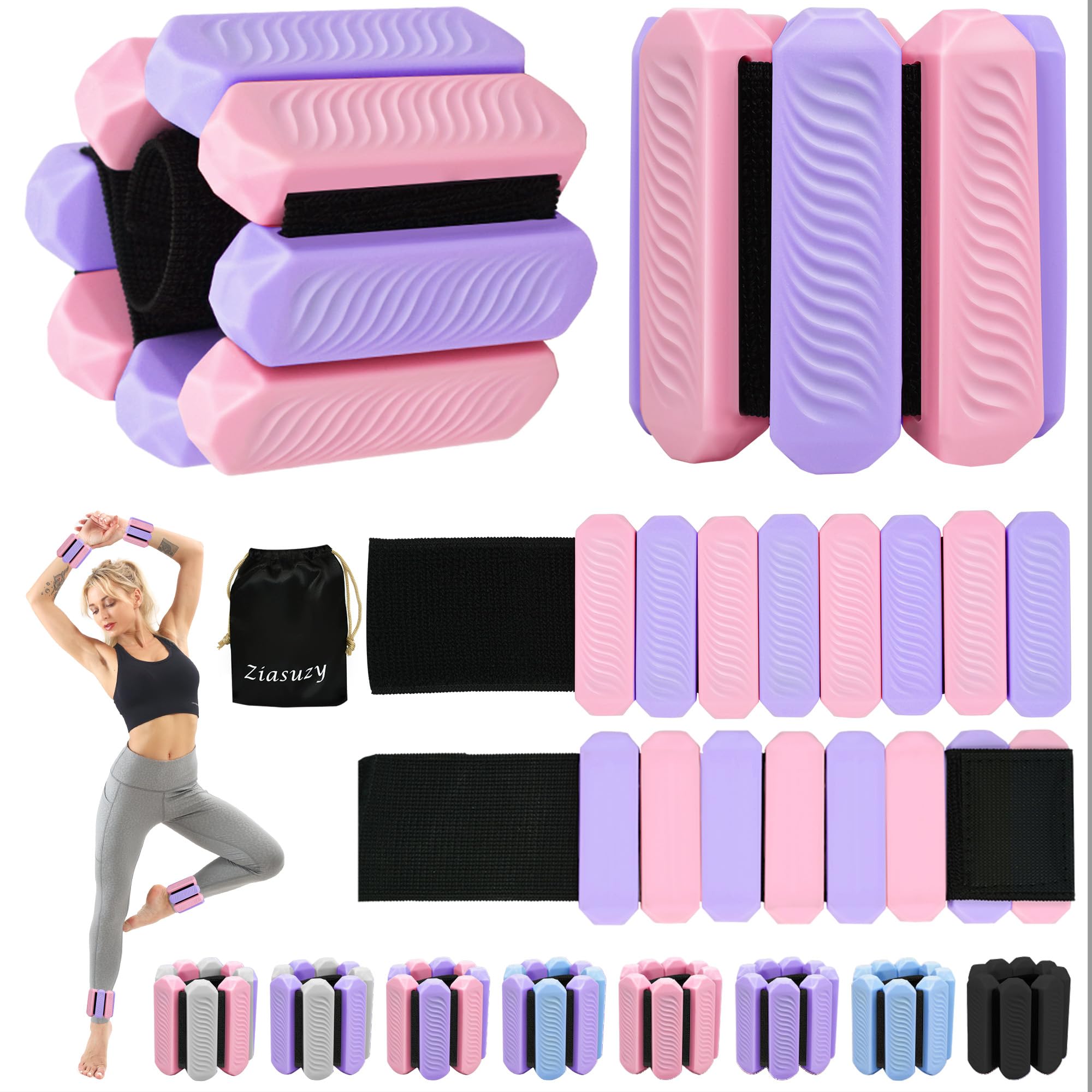 Pesas para Tobillo y Muñeca para Mujeres, -rosa-morado