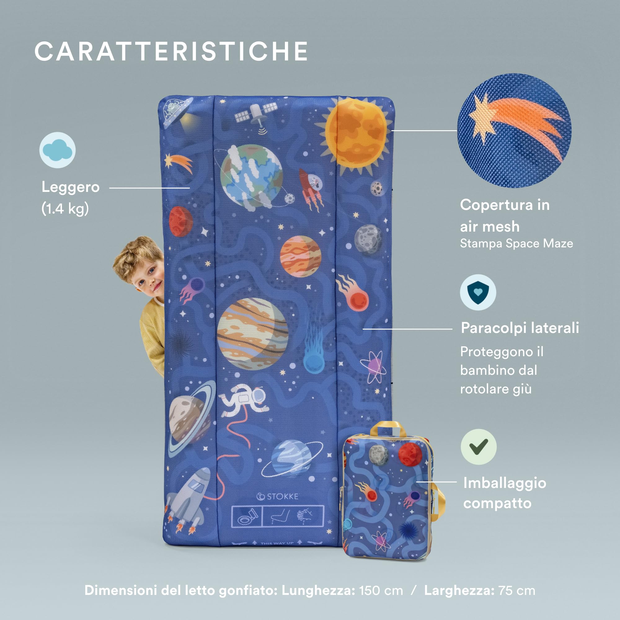 Stokke JetKids CloudSleeper, Space Maze - Cama de Viaje - Imagen 3