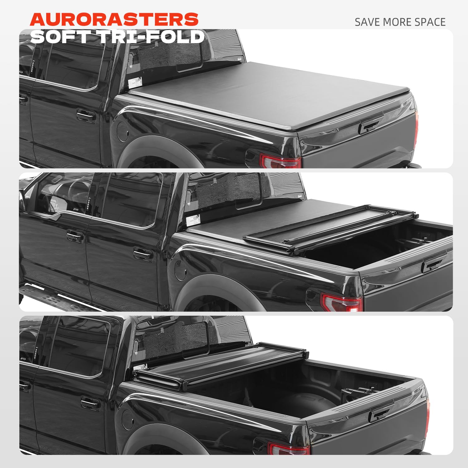 Cubierta de cama de camioneta blanda de tres pliegues - Imagen 7