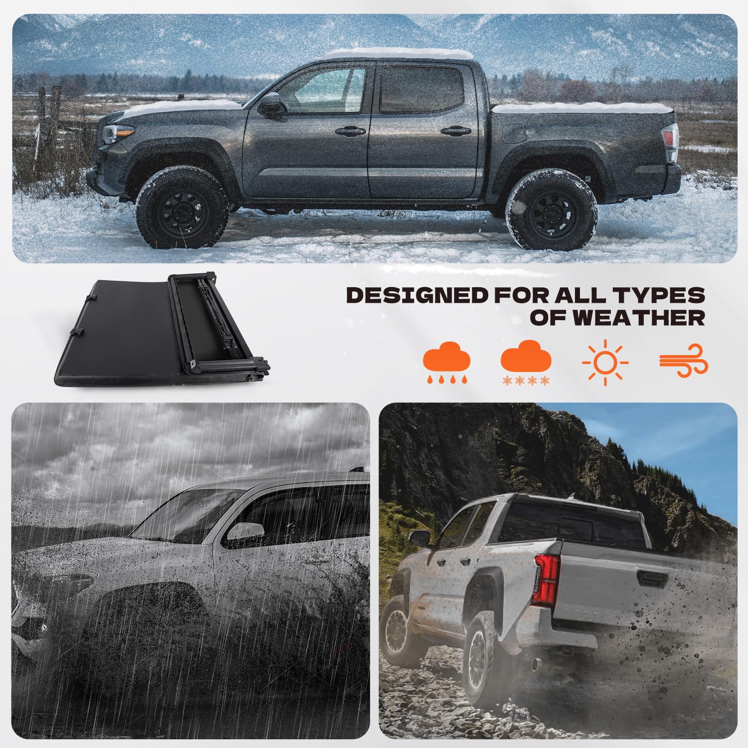 Cubierta de cama de camioneta blanda de tres pliegues - Imagen 8