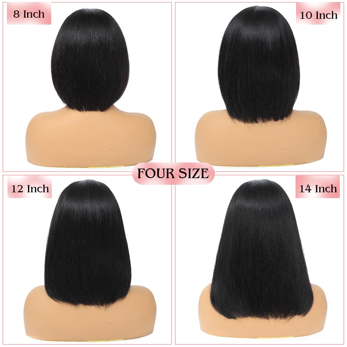 Pelucas de Banda para Cabeza de Cabello Humano XCHJH, Bob - Imagen 7