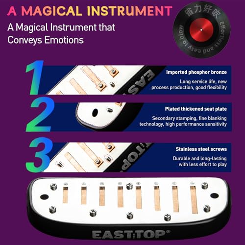 Armonica Blues de 8 Agujeros en D, Armonica Diatonica para - Imagen 4