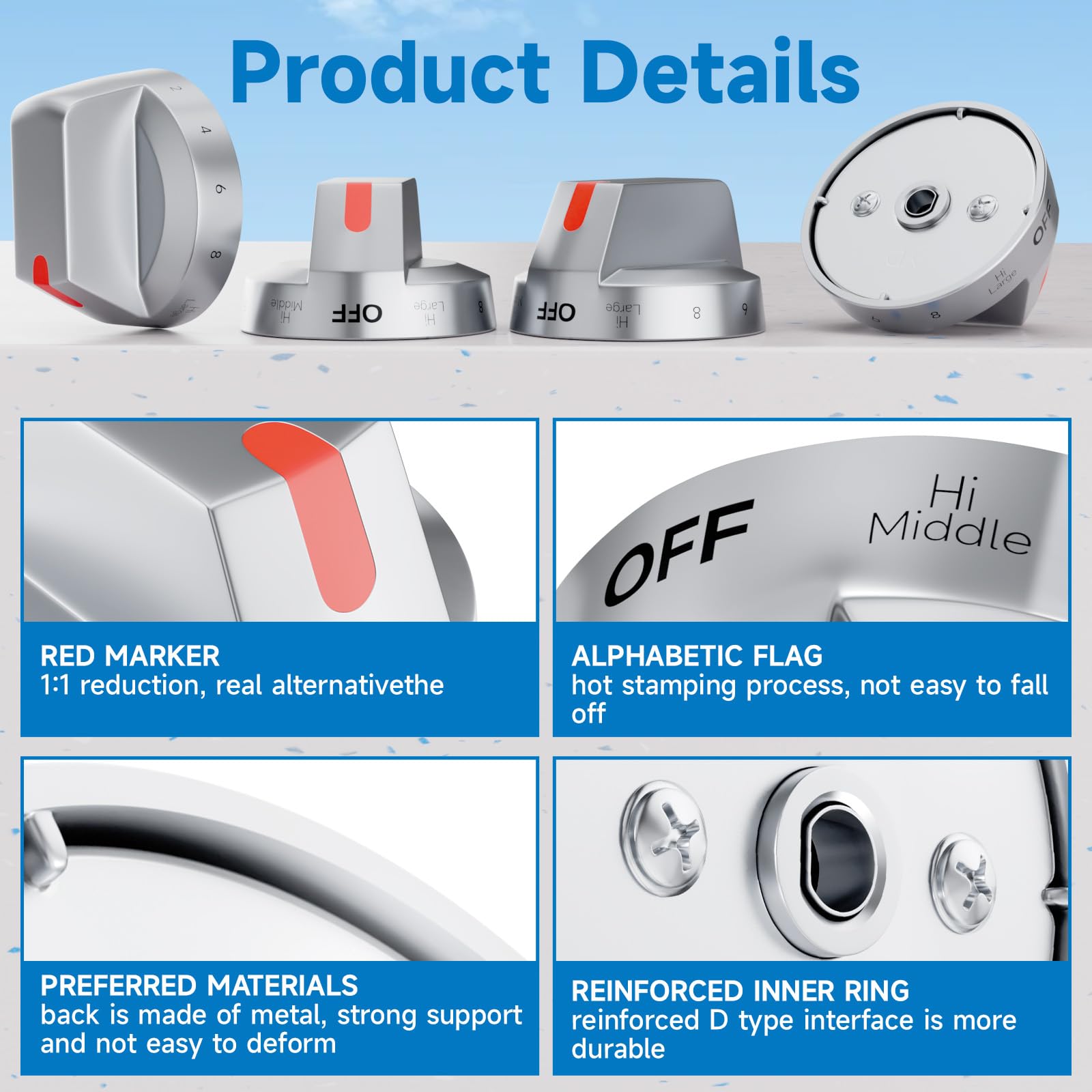 Perillas de Repuesto para Estufas Samsung DG94-03500A/Z, - Imagen 3