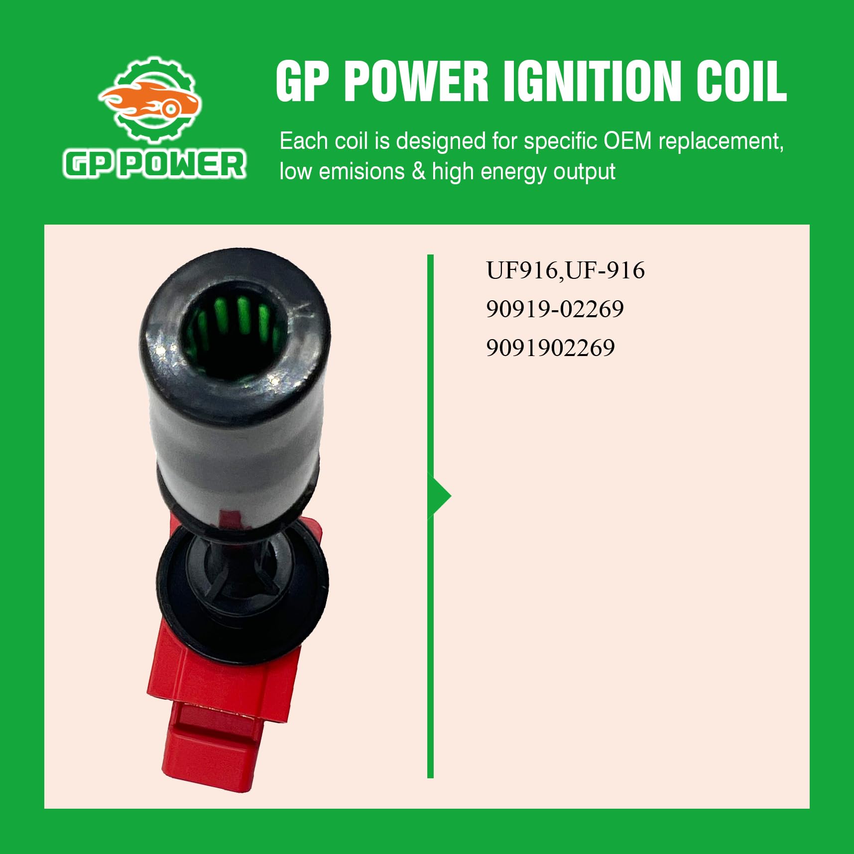 Conjunto de 4 bobinas de encendido de alto rendimiento GP - Imagen 6