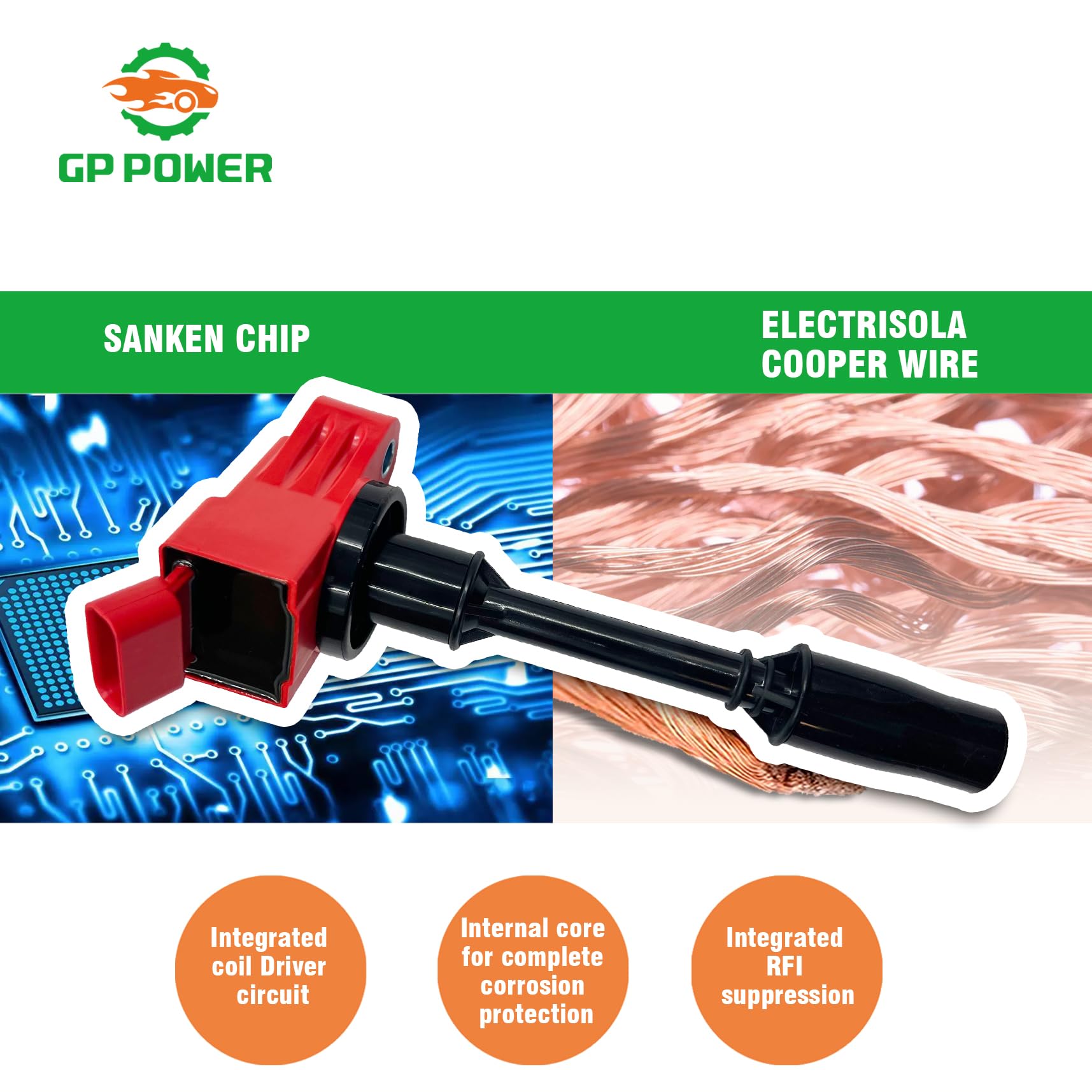 Conjunto de 4 bobinas de encendido de alto rendimiento GP - Imagen 4