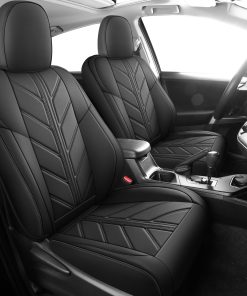 Cubiertas de Asiento de Cuero LINGVIDO para -Negro