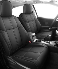 Cubiertas de Asiento de Cuero LINGVIDO para -Negro-A