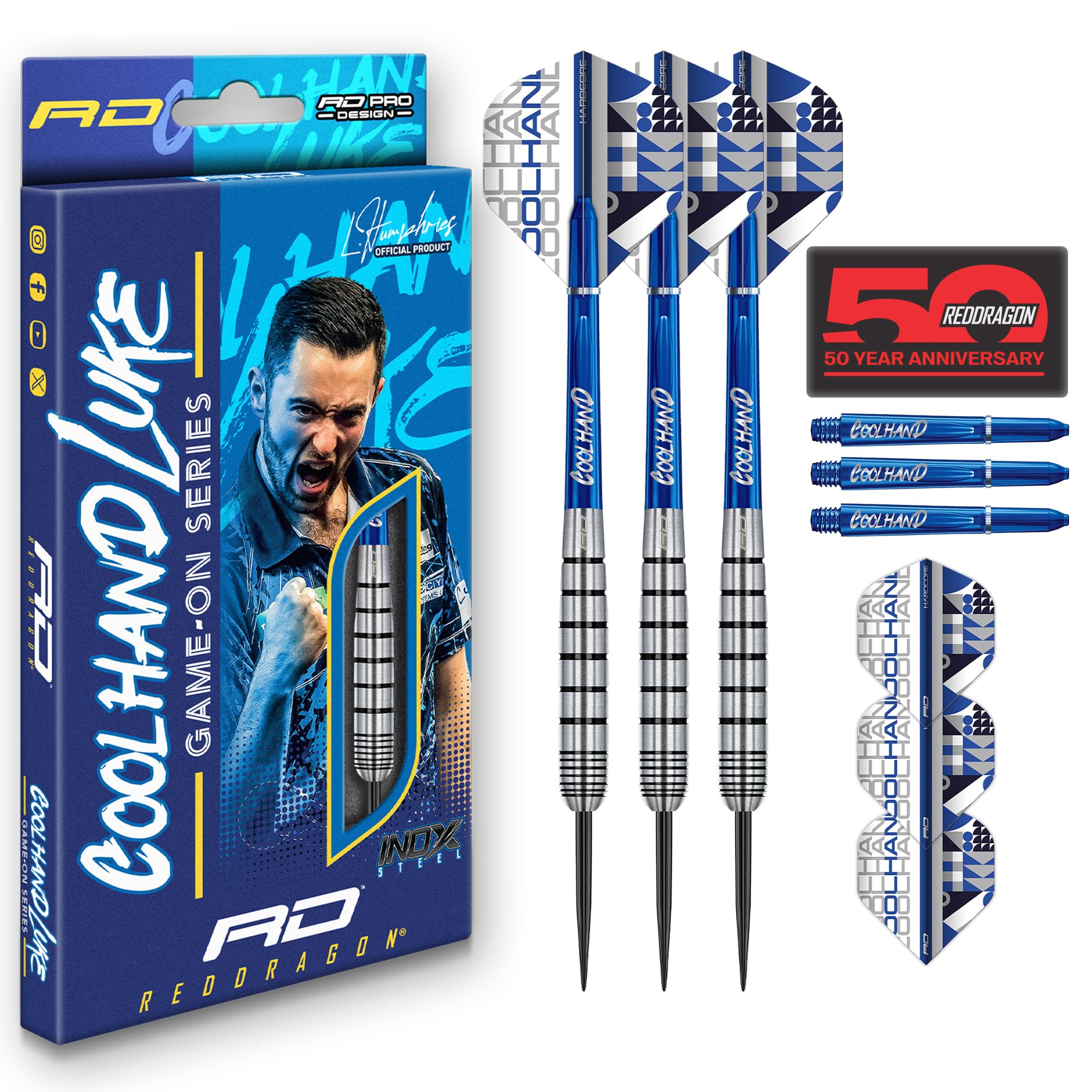 RED DRAGON Juego de Dardos para Steeltip Luke Coolhand