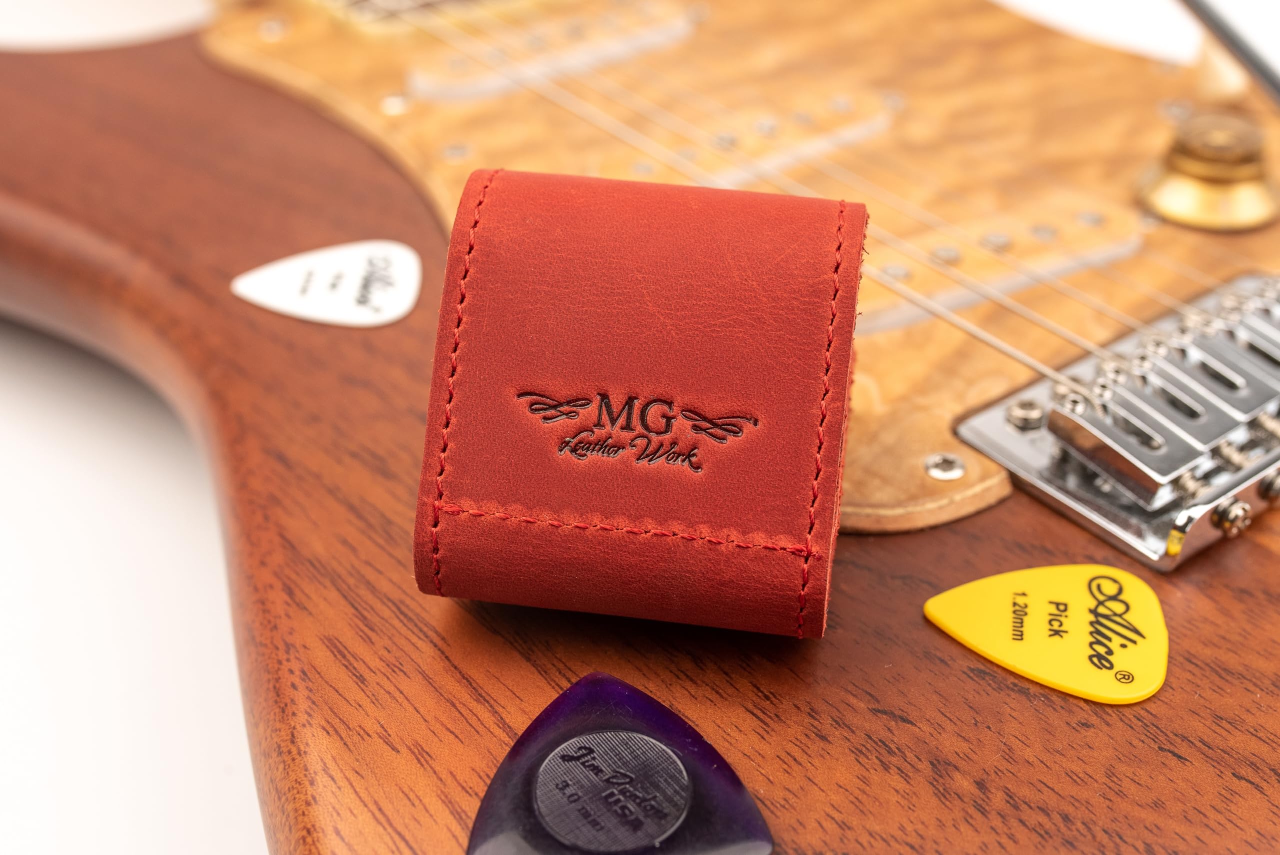 Funda para Púas de Guitarra de Cuero Genuino para Guitarras - Imagen 4