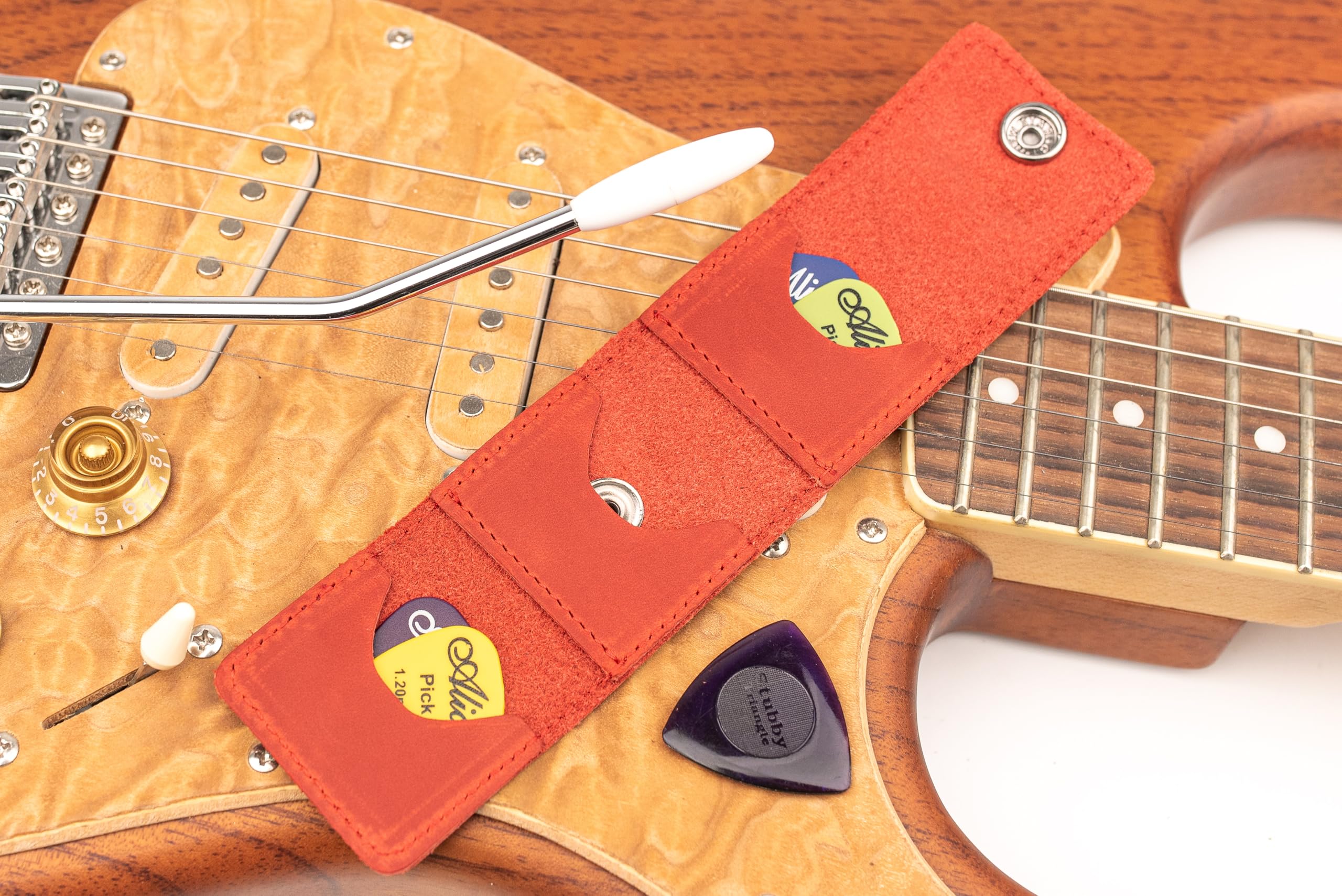 Funda para Púas de Guitarra de Cuero Genuino para Guitarras - Imagen 5