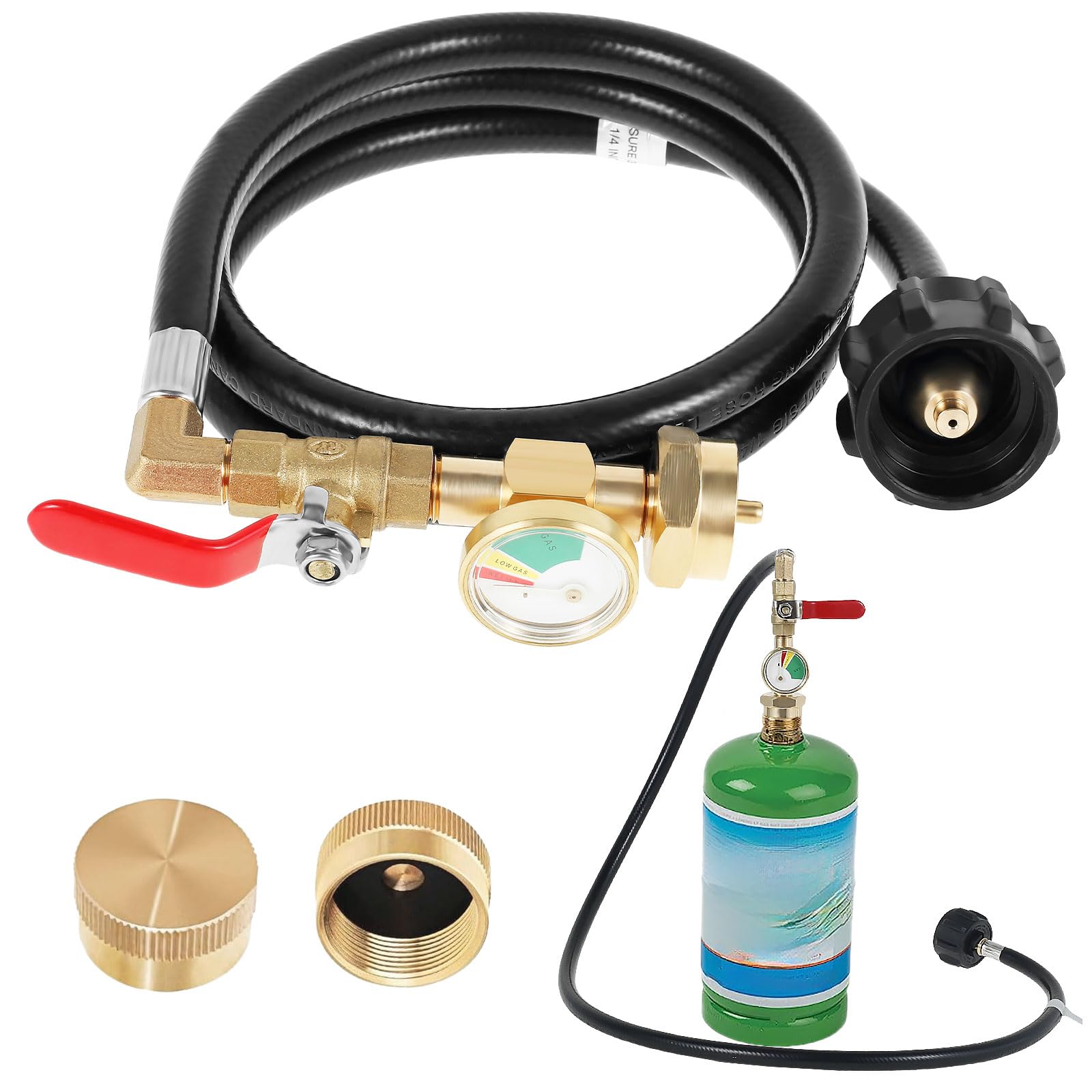 Manguera adaptadora de propano de 4FT/50" con medidor de