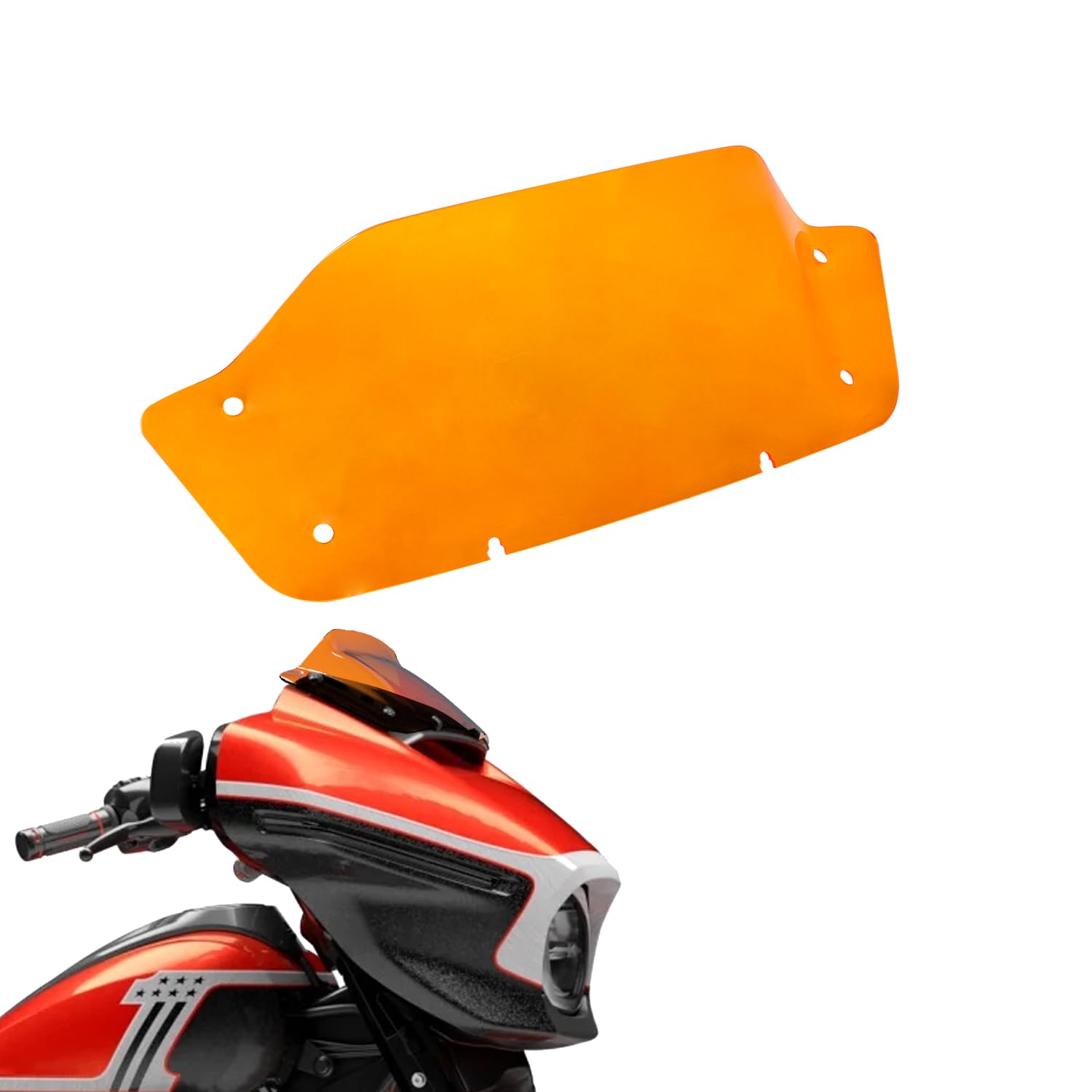 Parabrisas Deflector de Aire Naranja 100% PMMA Acrílico