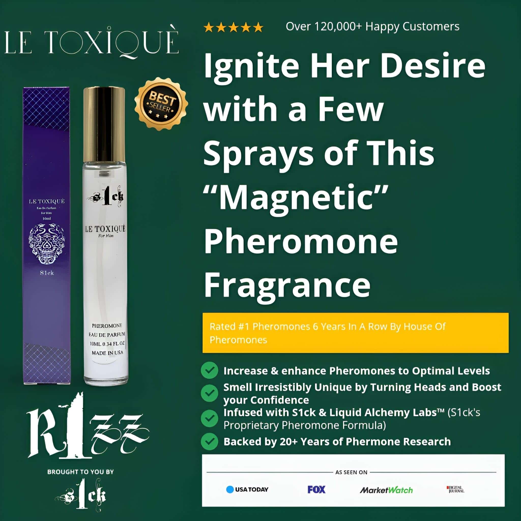 R1ZZ - Colonia de Feromonas Le Toxique para Hombres, - Imagen 3