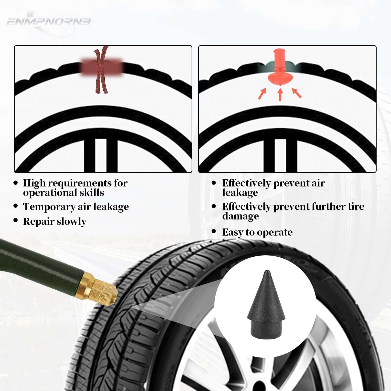 Kit de Reparación de Neumáticos para Motocicletas - Arregla - Imagen 3