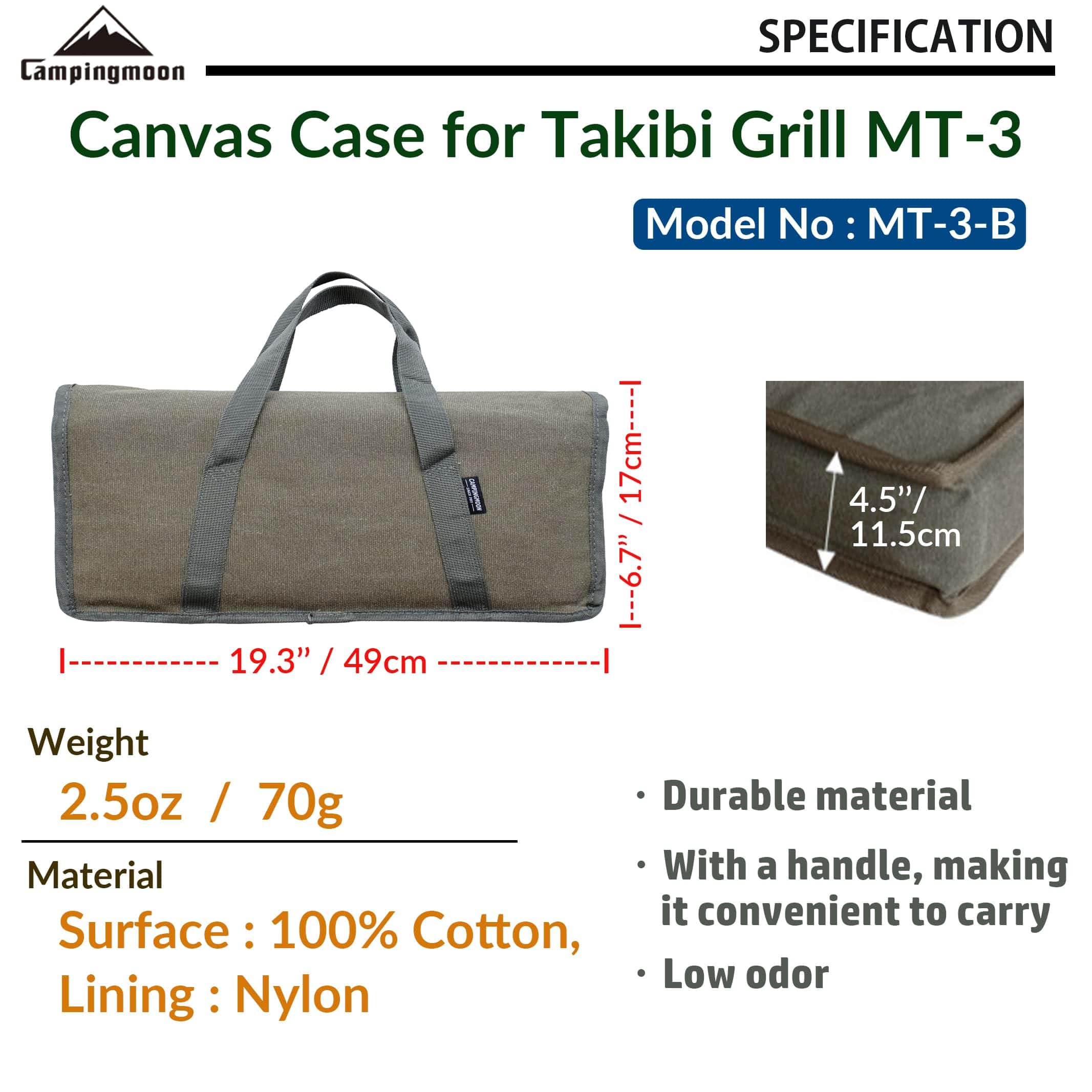 Estuche de Lona para Parrilla de Camping con Asa Grande - Imagen 3