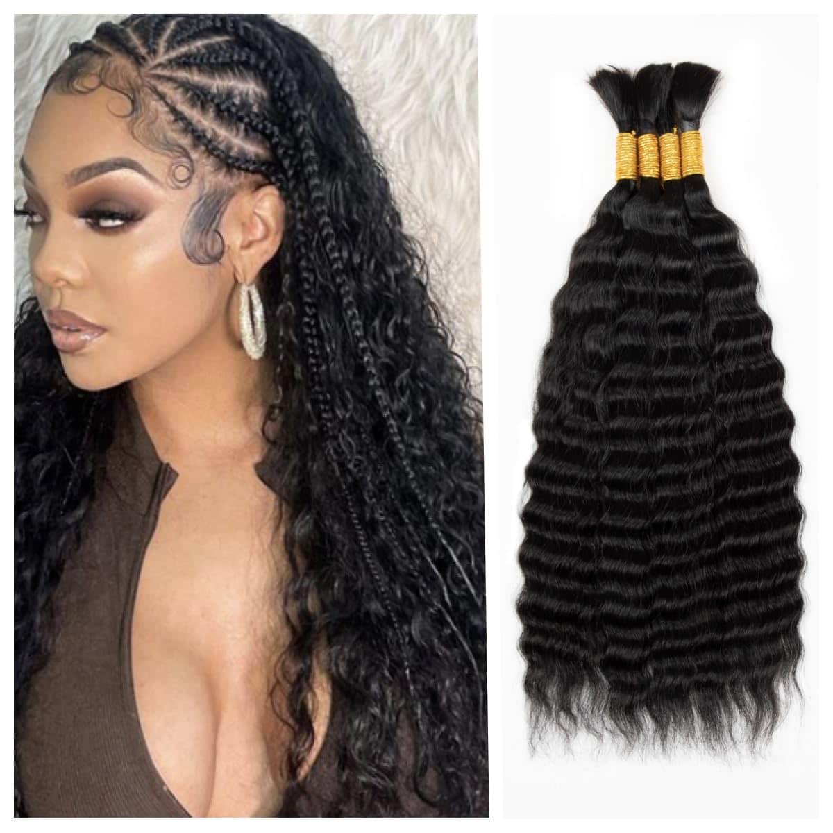 TOPBULK Super Wave Pelo de Trenzado Humano Húmedo y