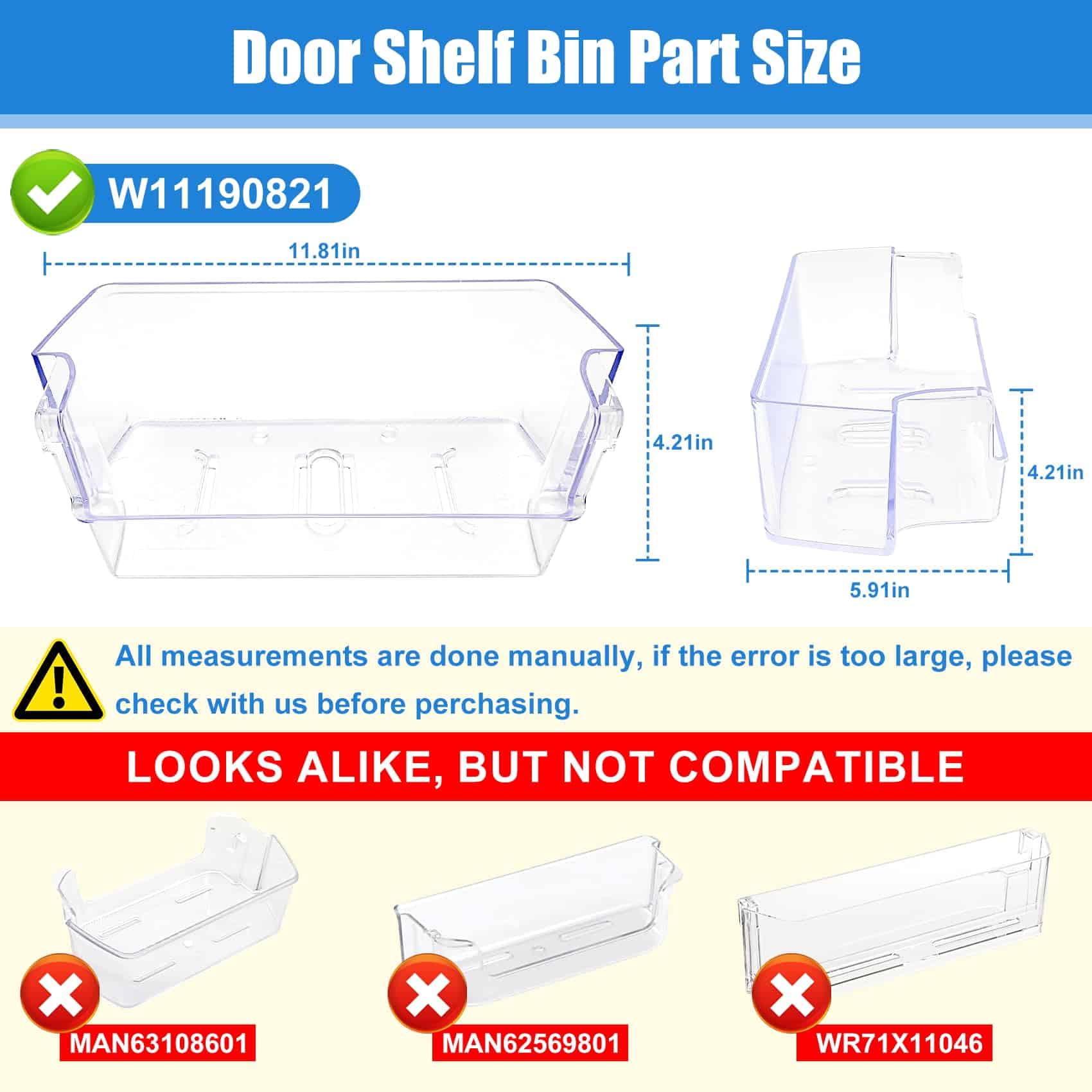Repisa para Puerta W11190821, W10805889 Compatible con - Imagen 6