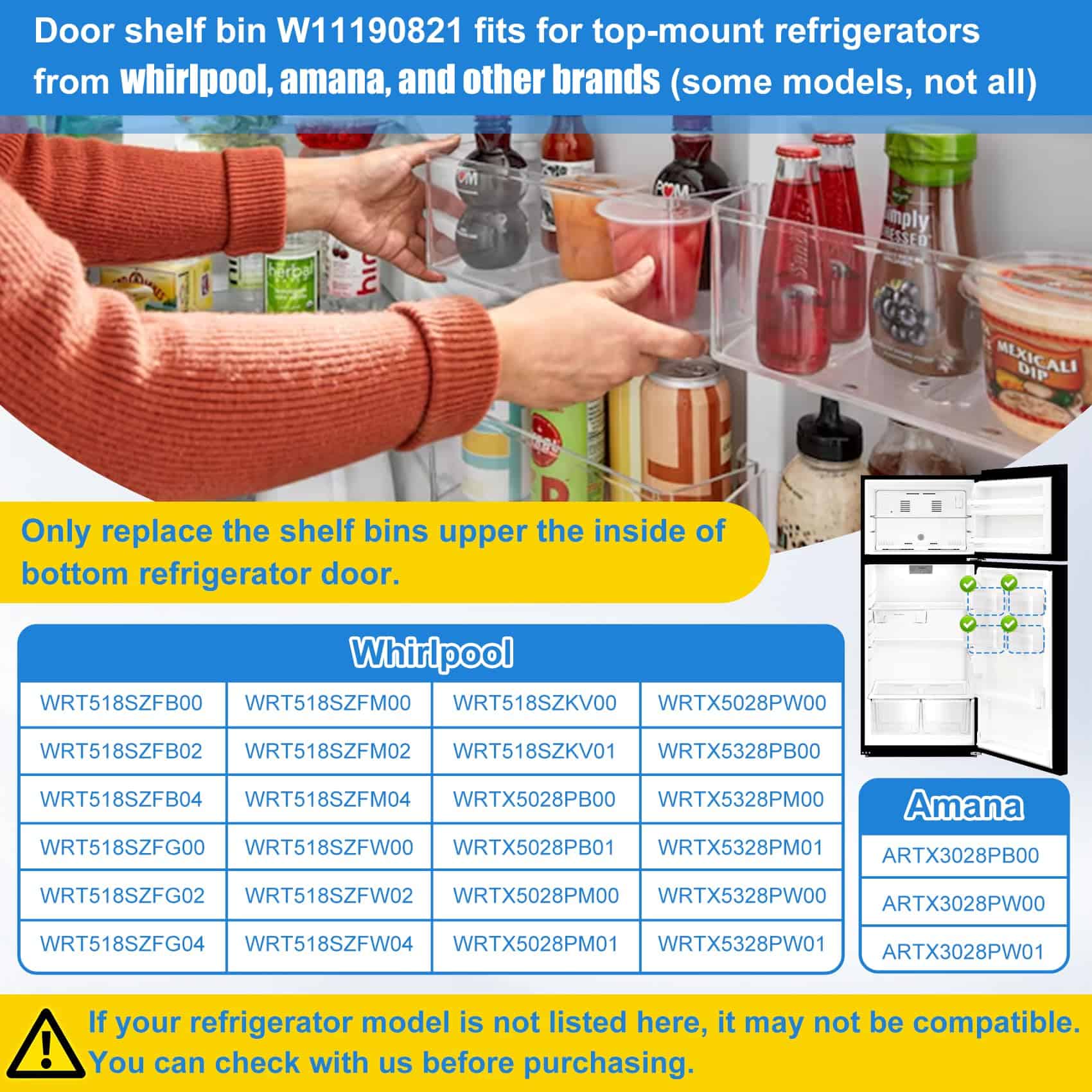 Repisa para Puerta W11190821, W10805889 Compatible con - Imagen 4