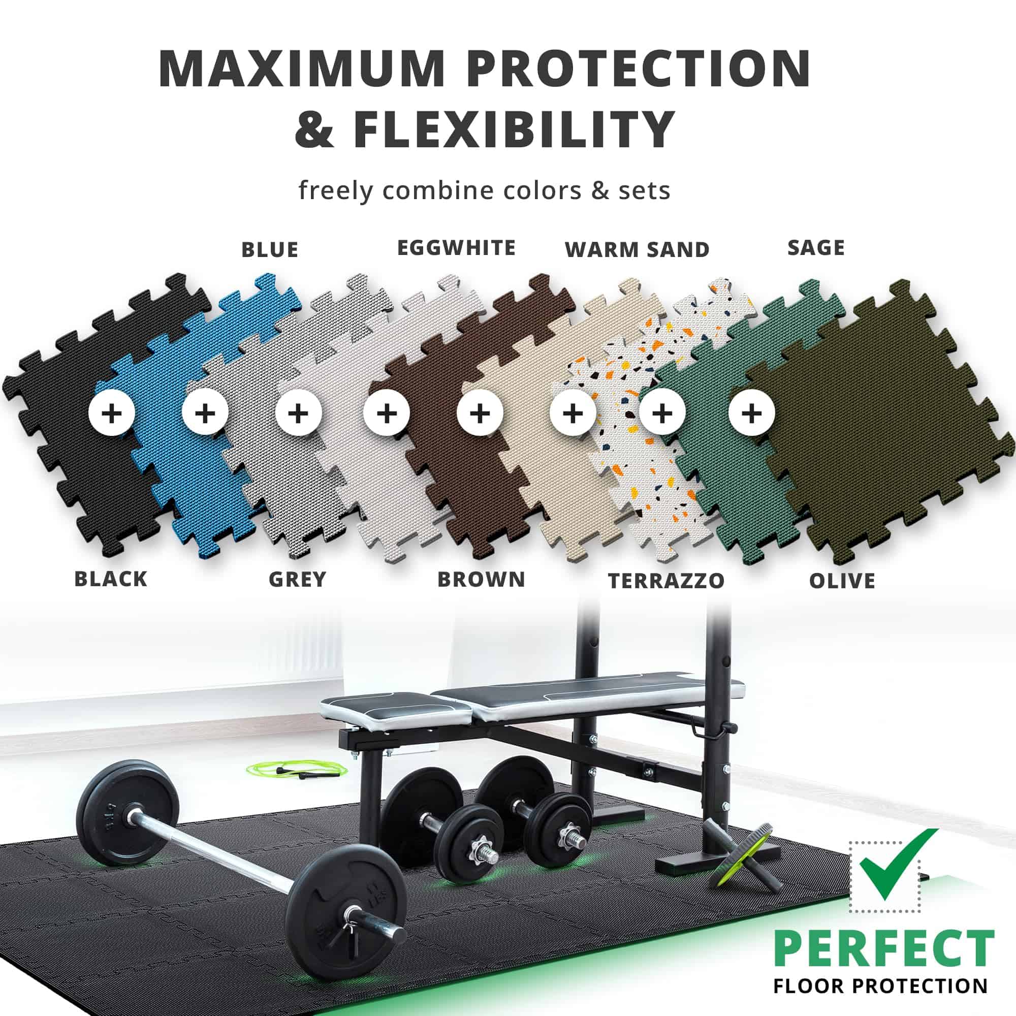 Set de Pisos para Gimnasio - Tapete de Espuma Suave de EVA - Imagen 5