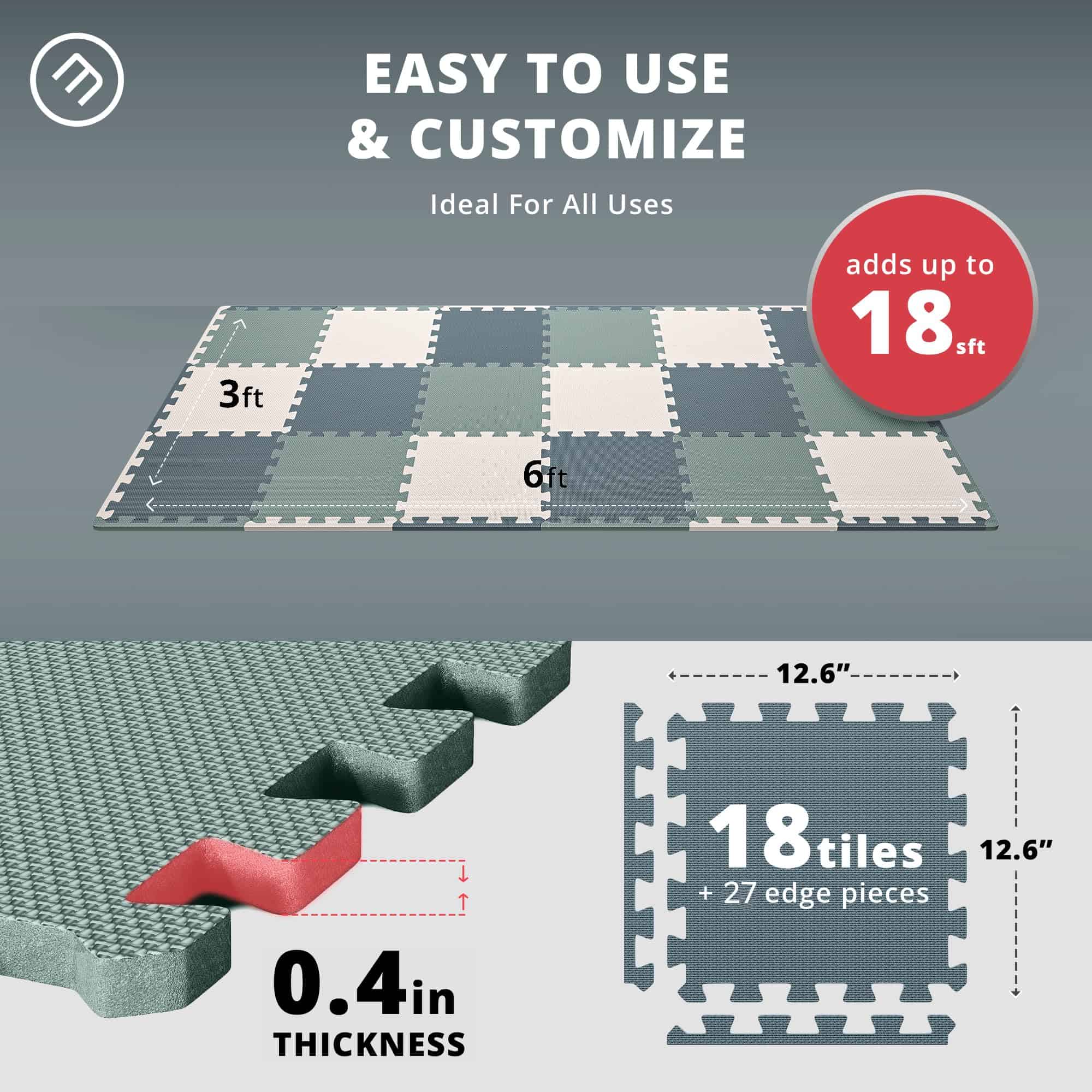 Conjunto de suelos para gimnasio - Alfombra de espuma EVA - Imagen 3