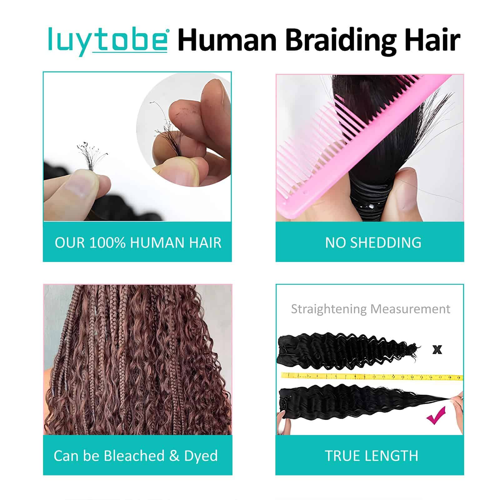 Cabello Humano Boho para Trenzas - Trenzas Rizadas Sin - Imagen 6