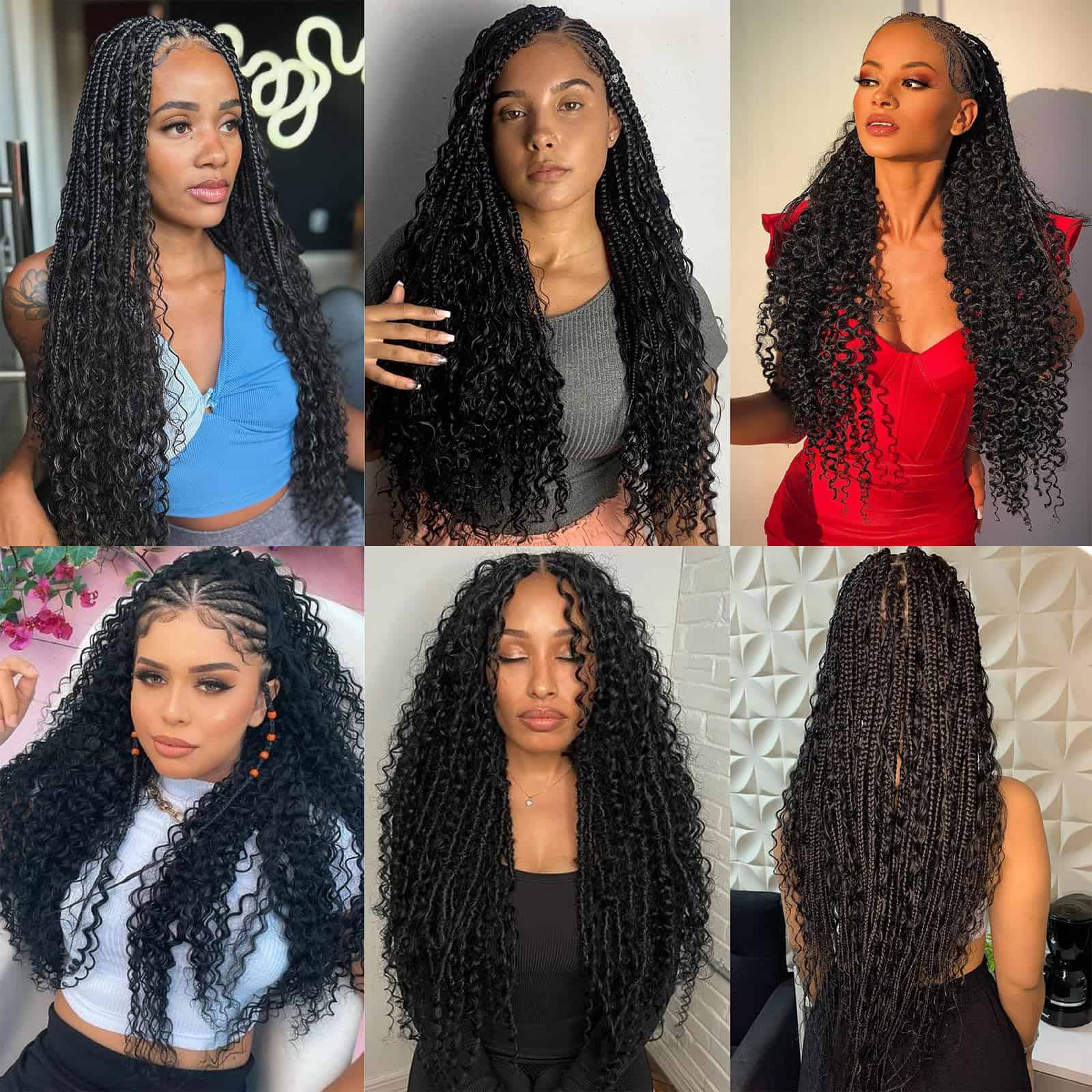 Cabello Humano Boho para Trenzas - Trenzas Rizadas Sin - Imagen 7