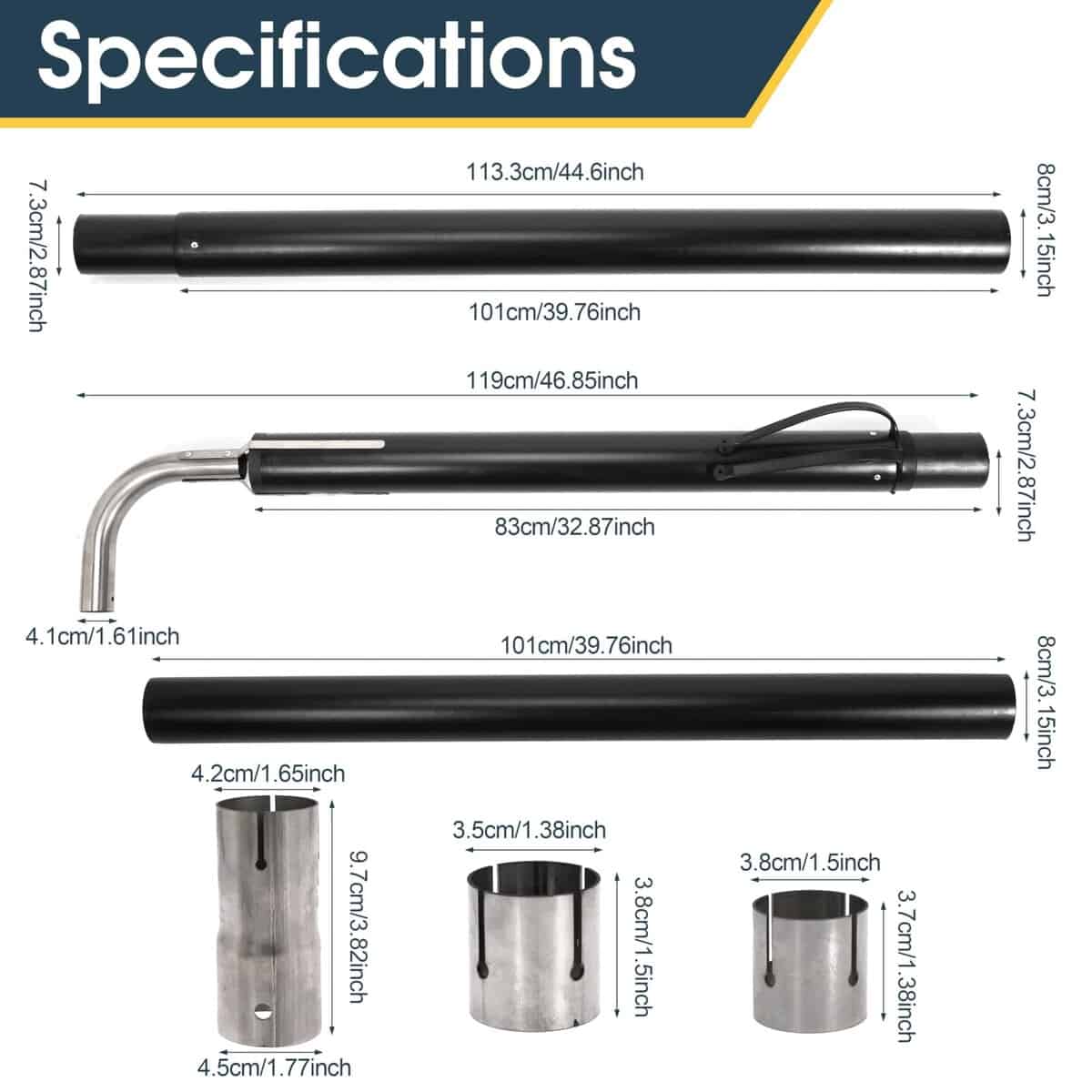 Kit de Extensión de Escape para Generador RV Yufgjdef - Imagen 3