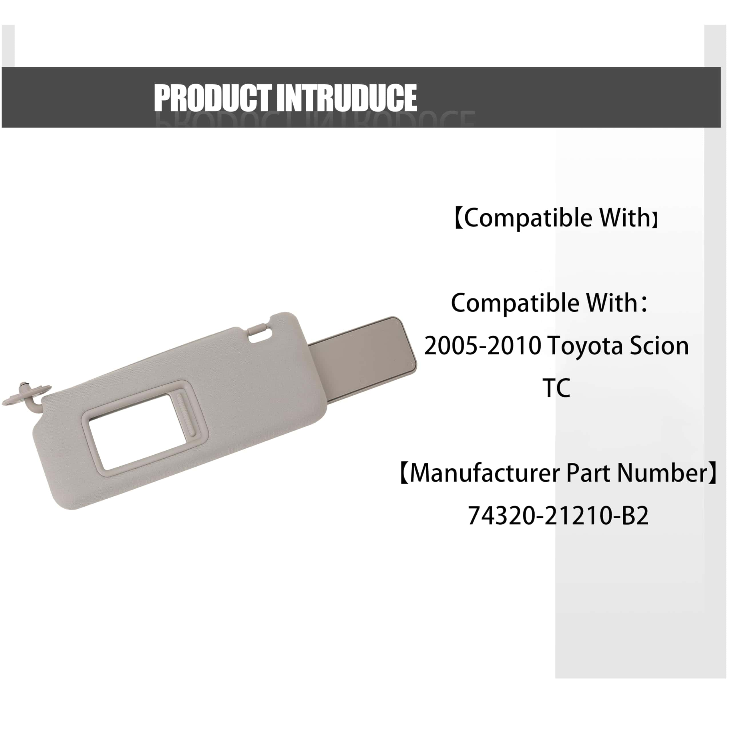 FITIPICI Visera Solar izquierda del lado del conductor - Imagen 4