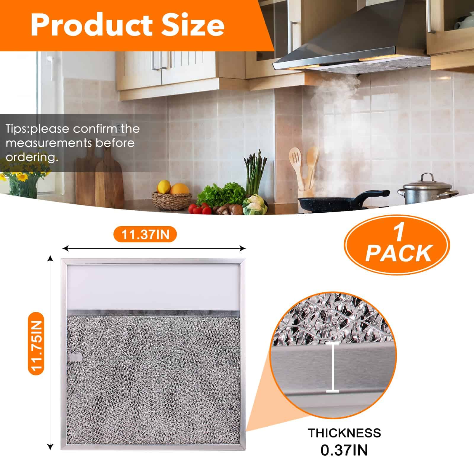 Filtro para campana extractora con lente de luz para cocina - Imagen 3