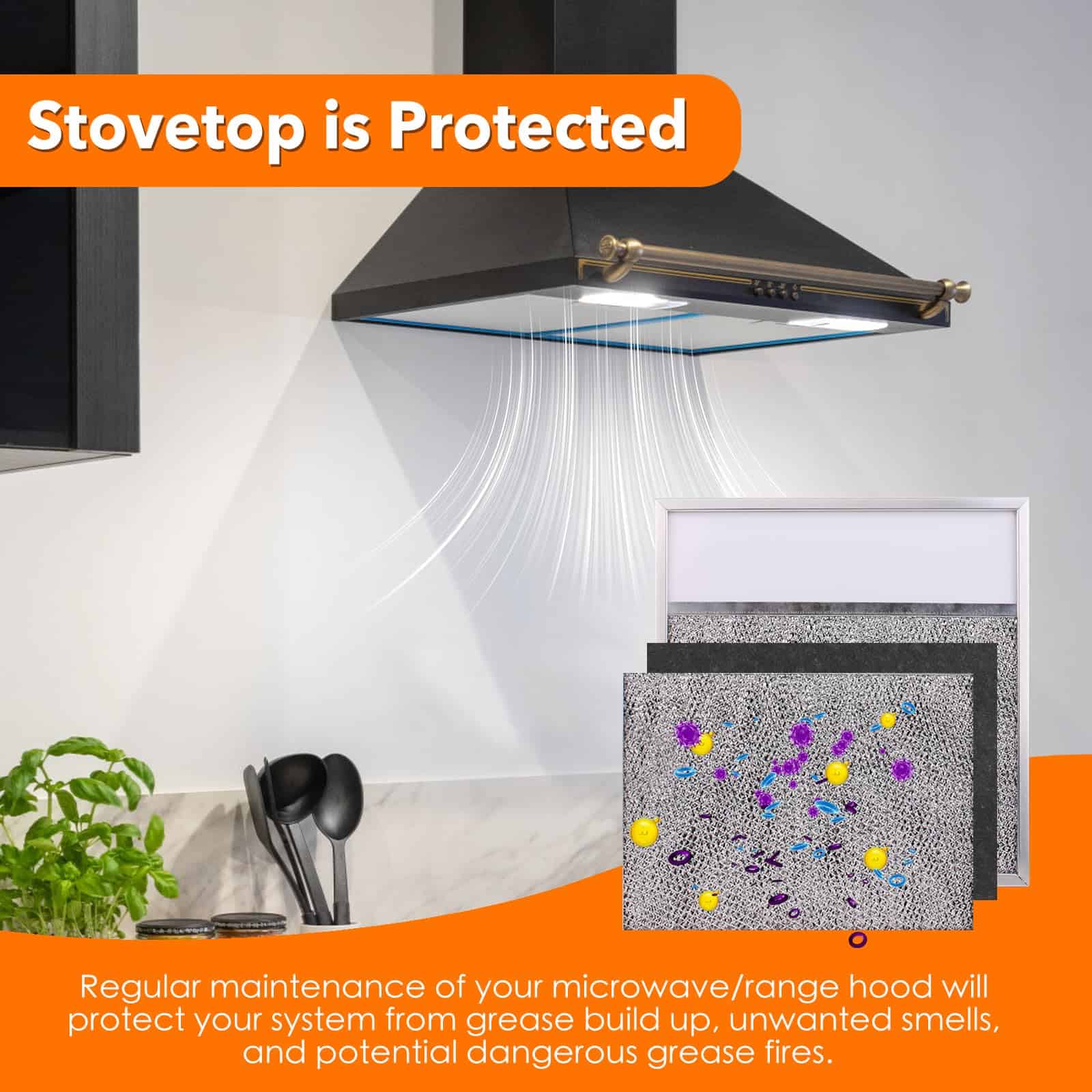 Filtro para campana extractora con lente de luz para cocina - Imagen 6