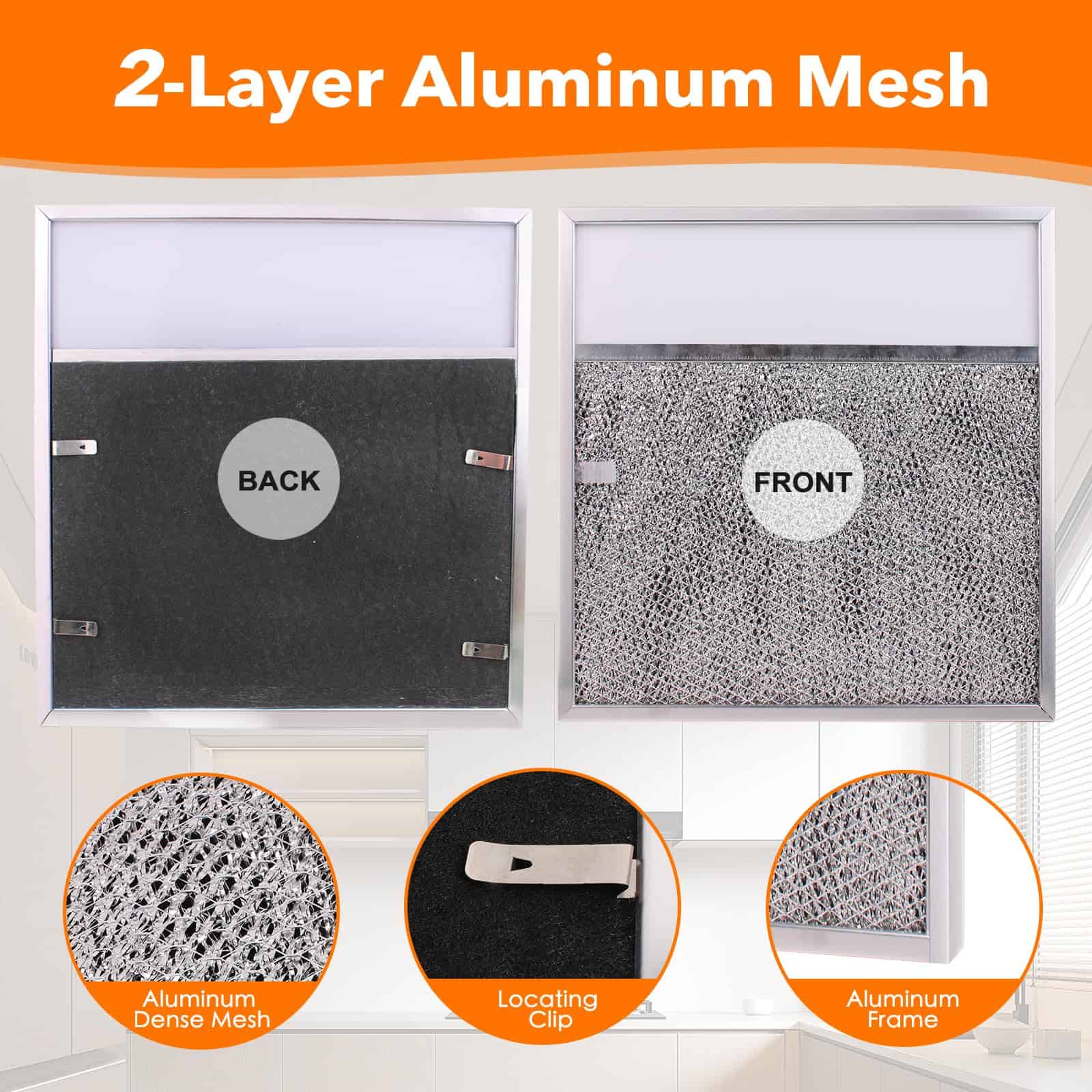 Filtro para campana extractora con lente de luz para cocina - Imagen 4