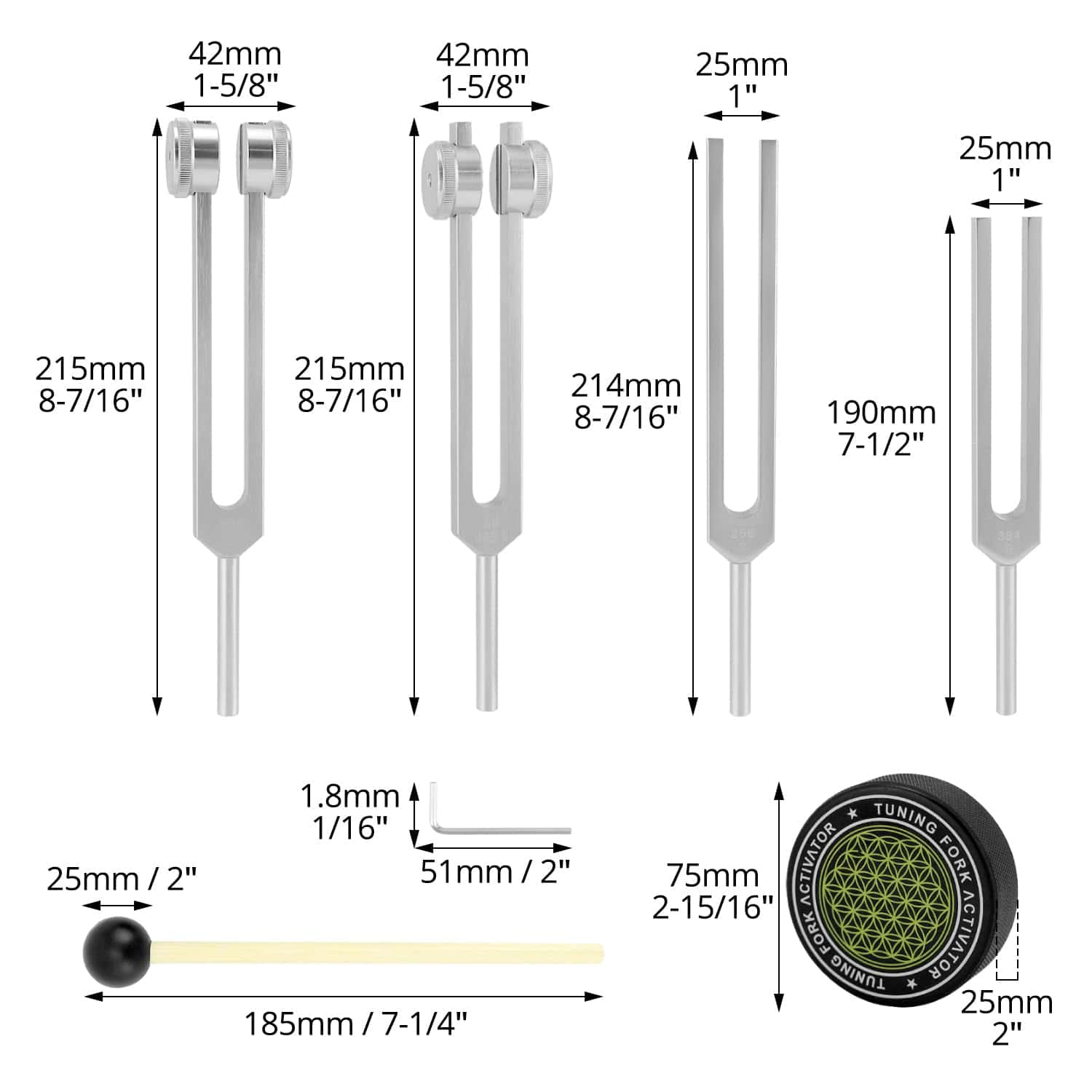 Set de diapasones de resonancia QWORK para sanación - - Imagen 7