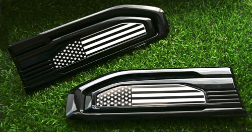 Par de Emblemas Personalizados de Bandera de -Negro Blanco