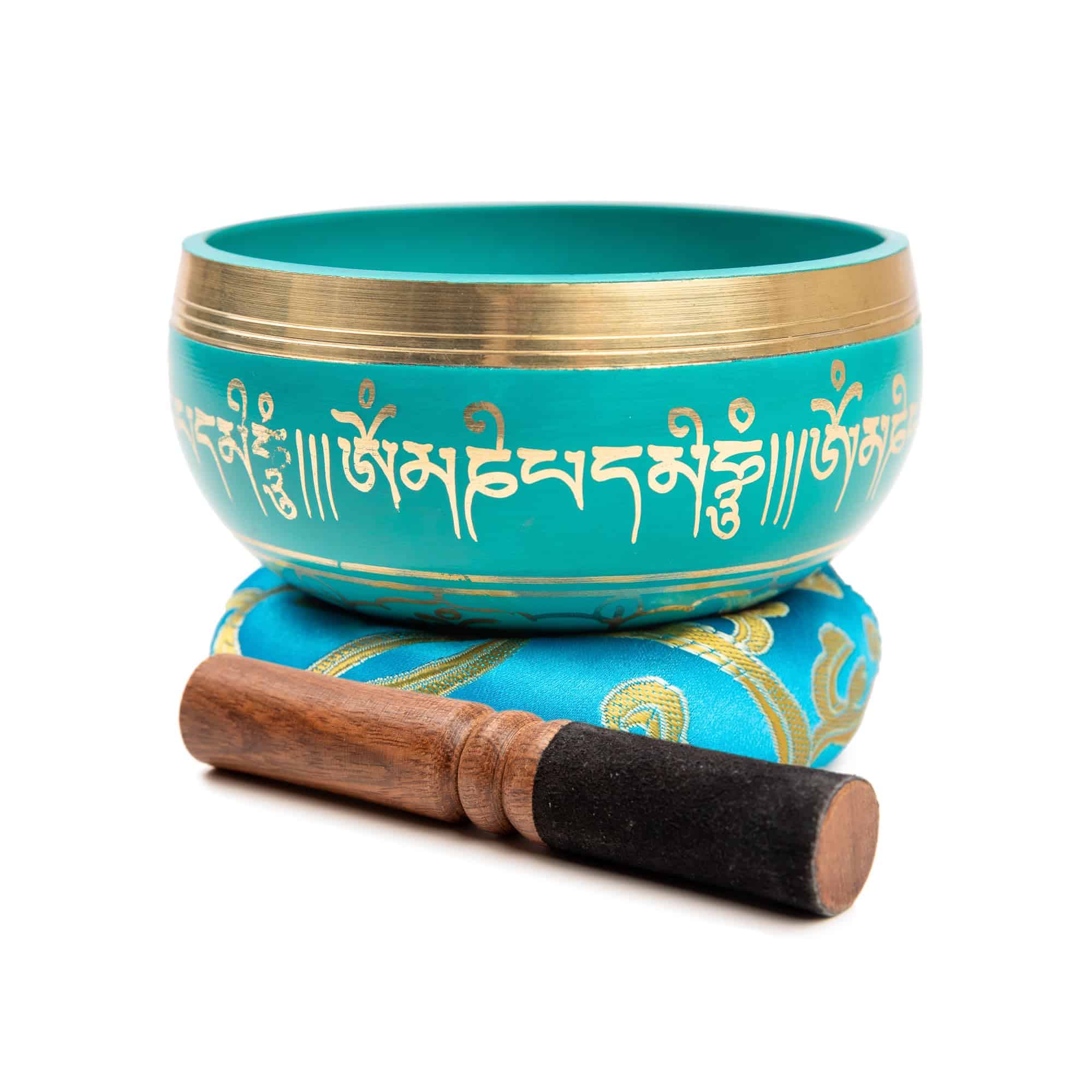 Set de Cuenco Tibetano - 4" Fácil de Tocar -Azul Turquesa - Imagen 5