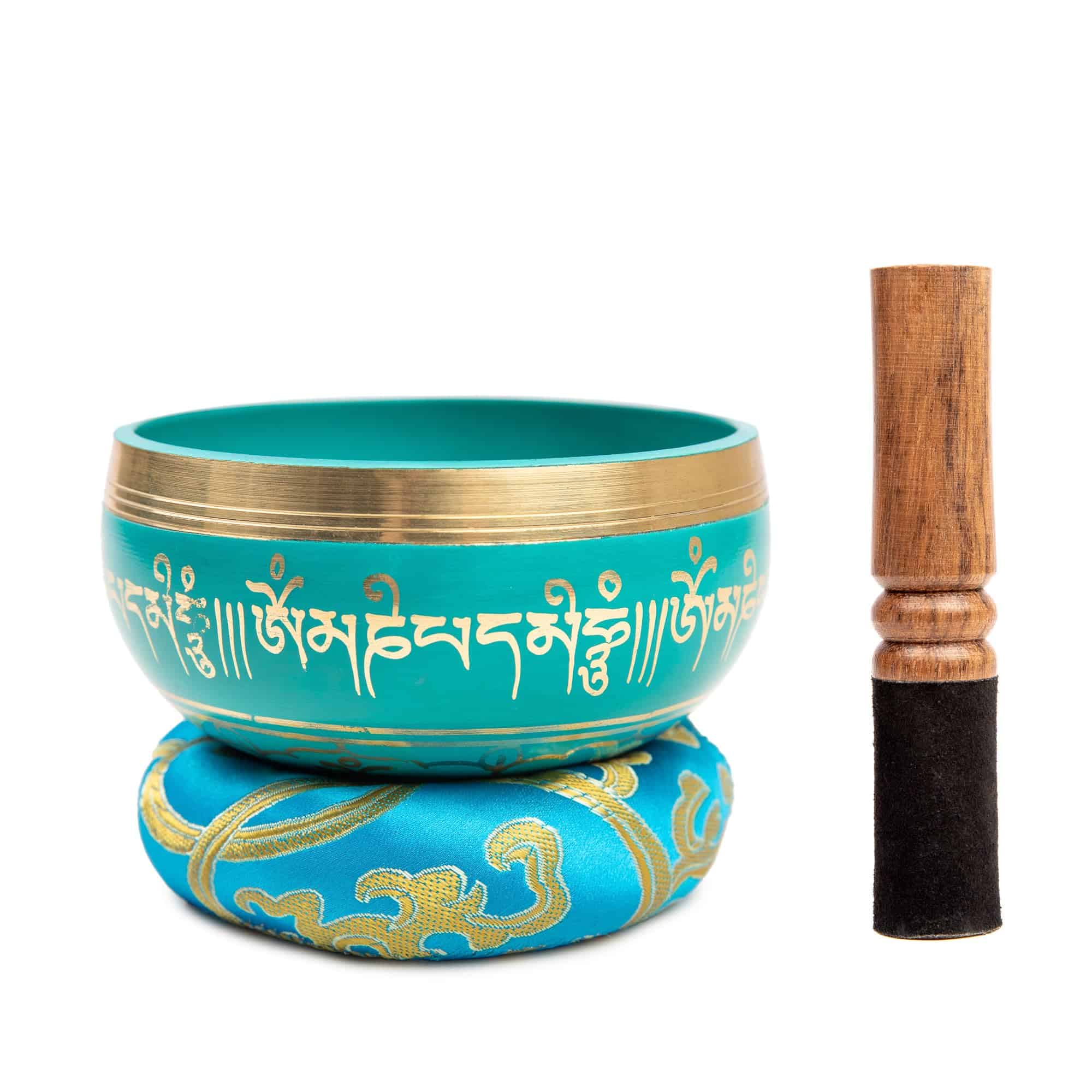 Set de Cuenco Tibetano - 4" Fácil de Tocar -Azul Turquesa - Imagen 6