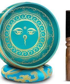 Set de Cuenco Tibetano - 4" Fácil de Tocar -Azul Turquesa