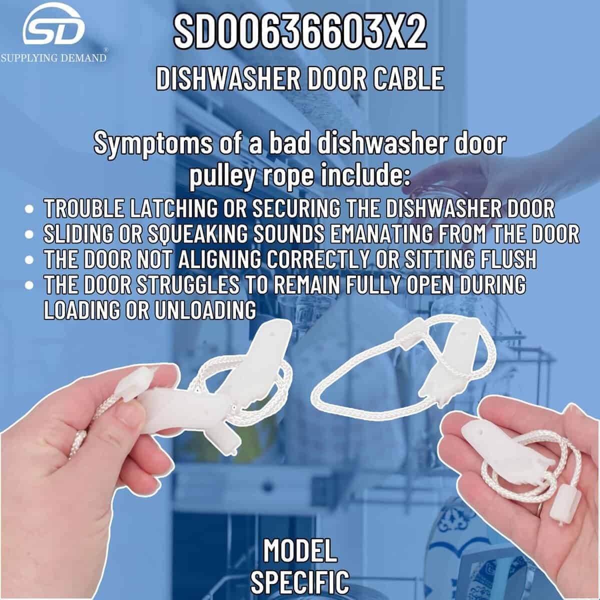 Pack de 2 cables de puerta para lavavajillas Supplying - Imagen 6