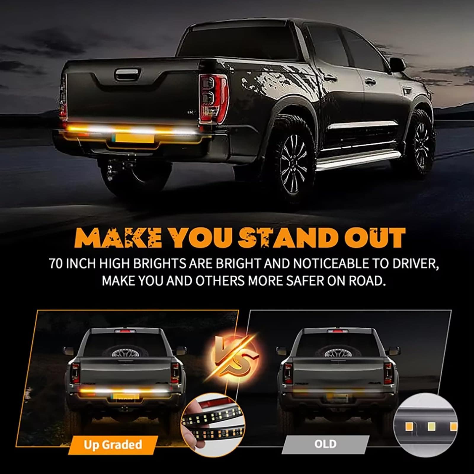 Tira de luces LED de emergencia para camión de 78 pulgadas - Imagen 5