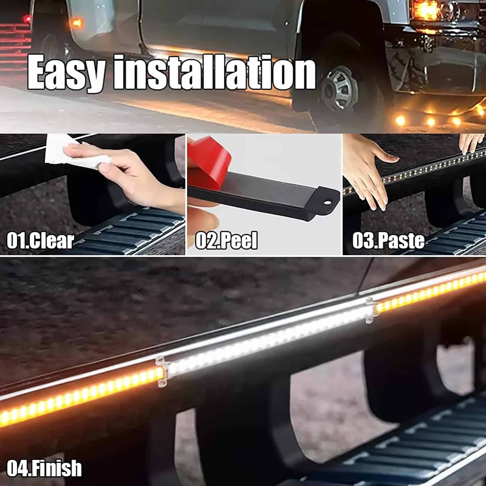 Tira de luces LED de emergencia para camión de 78 pulgadas - Imagen 8