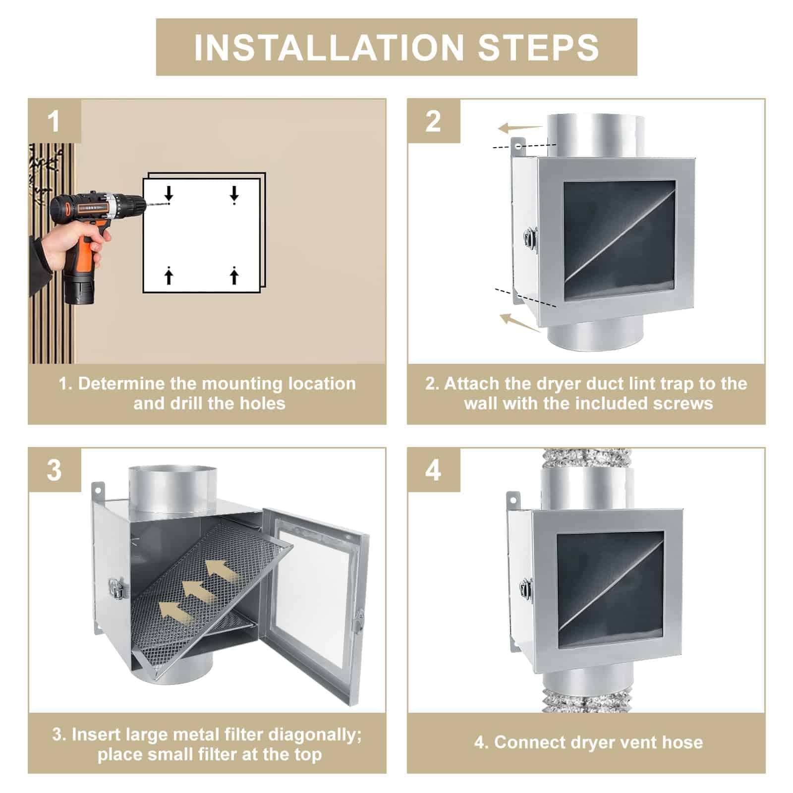 Trampa de pelusa para conducto de secadora, Kit de - Imagen 5