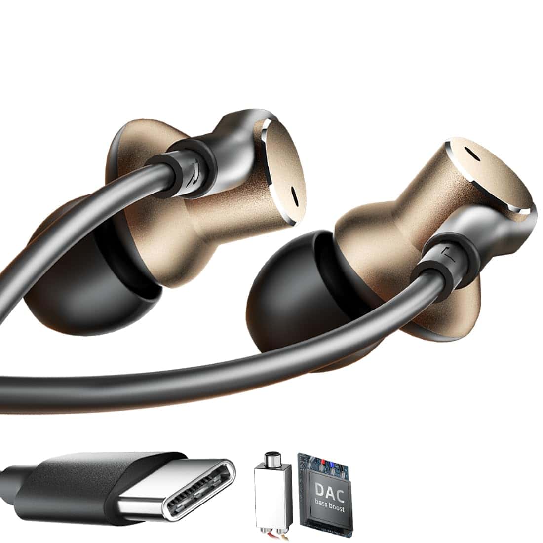 Audífonos con cable USB C con micrófono con cancelación de