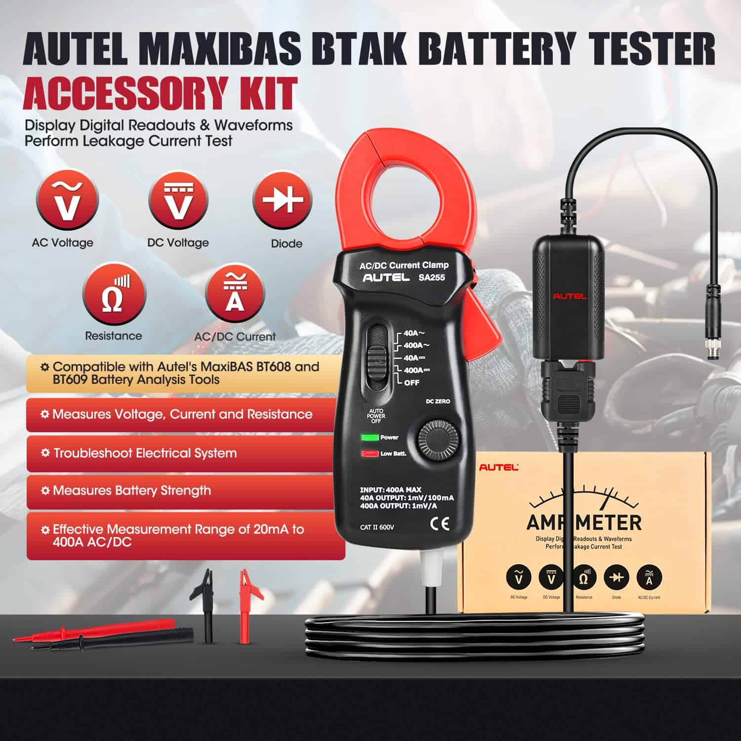 Autel MaxiBAS BTAK Battery Tester Accessory KIT, DM100 - Imagen 3