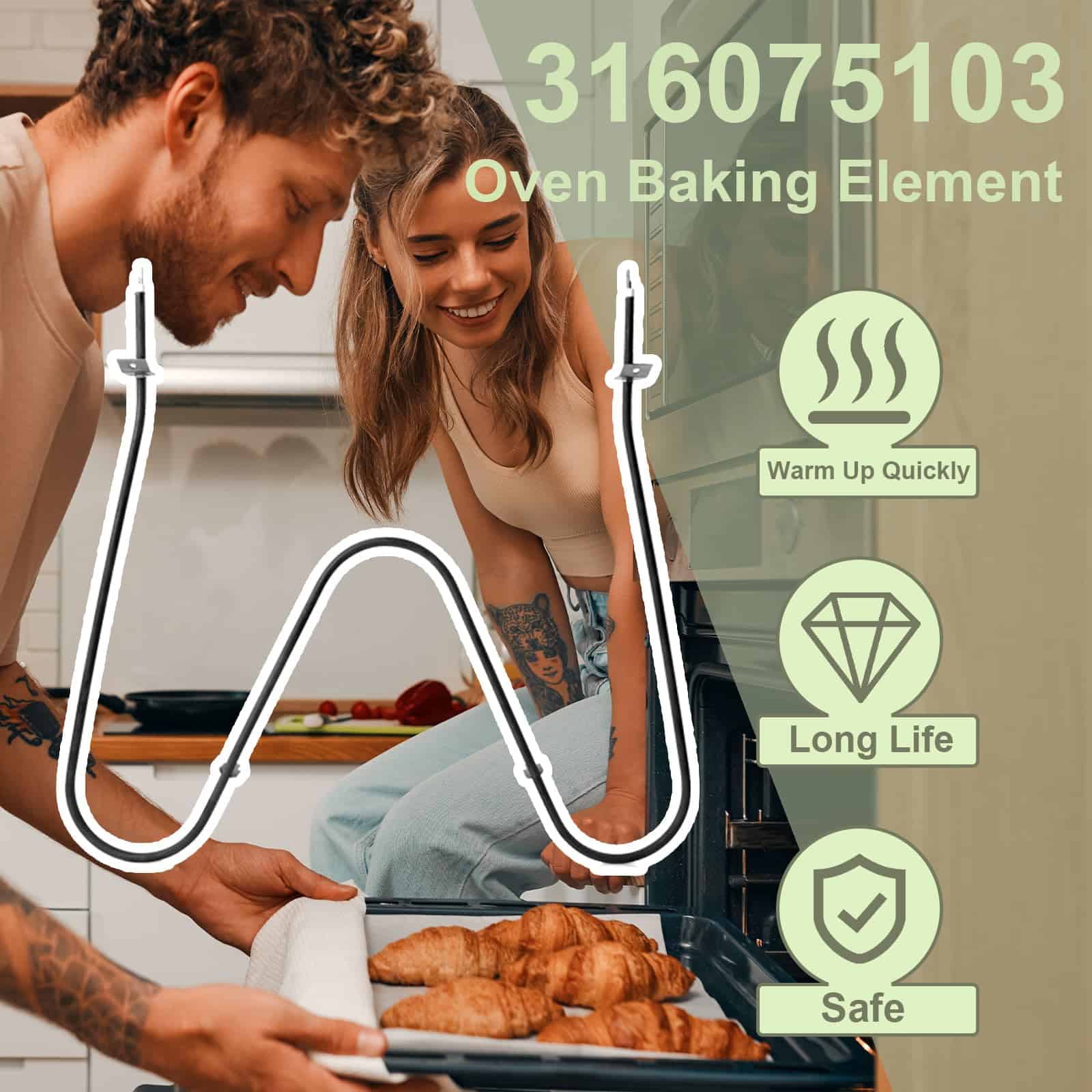 Elemento Calefactor para Horno GdTenyuanHeki 316075103 - Imagen 6