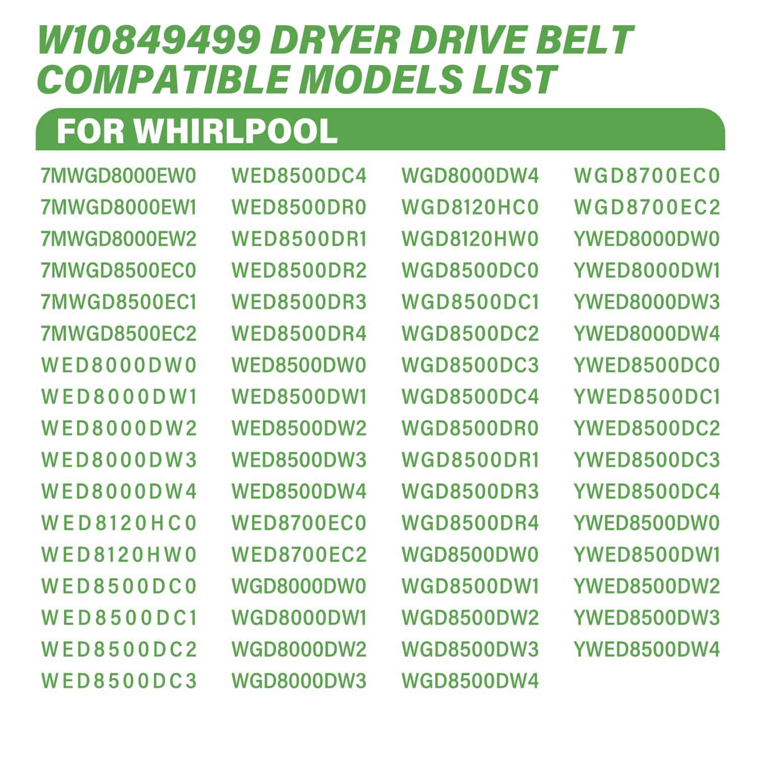 W10849499 Correa de Transmisión para Secadora Compatible - Imagen 7