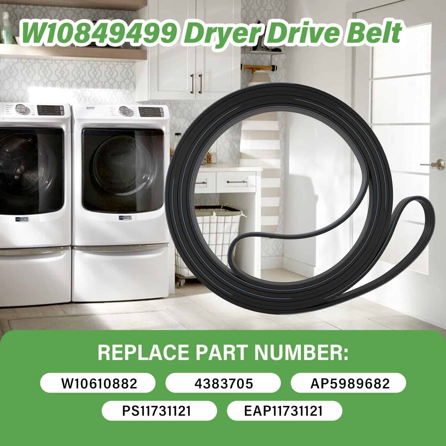 W10849499 Correa de Transmisión para Secadora Compatible - Imagen 5